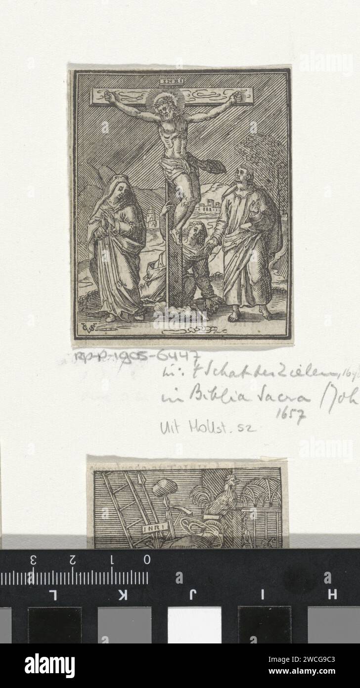 Christ on the cross with Mary, John and Mary Magdalena, Christoffel van ...