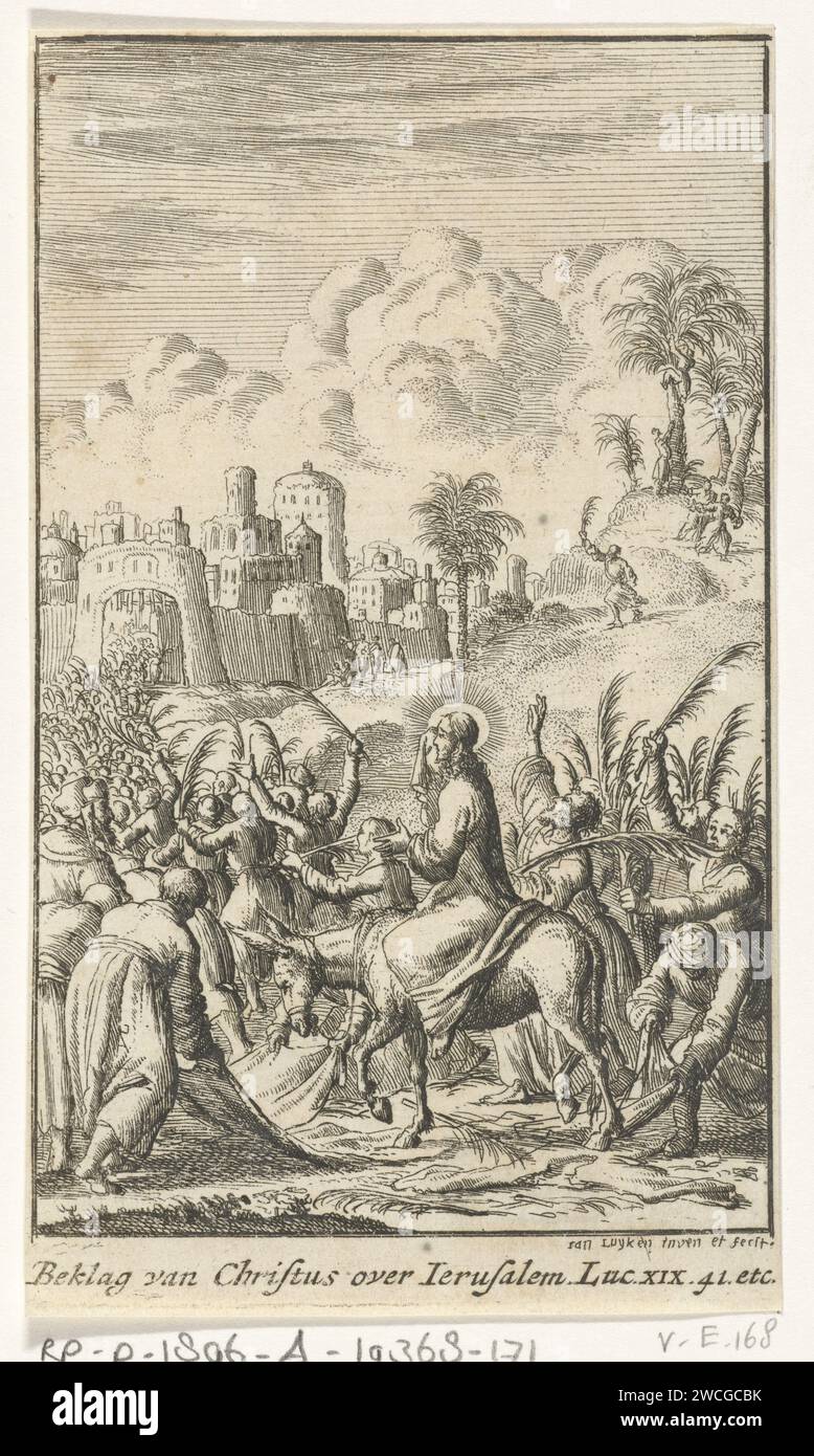 Christ predicts the destruction of Jerusalem, Jan Luyken, 1681 print ...