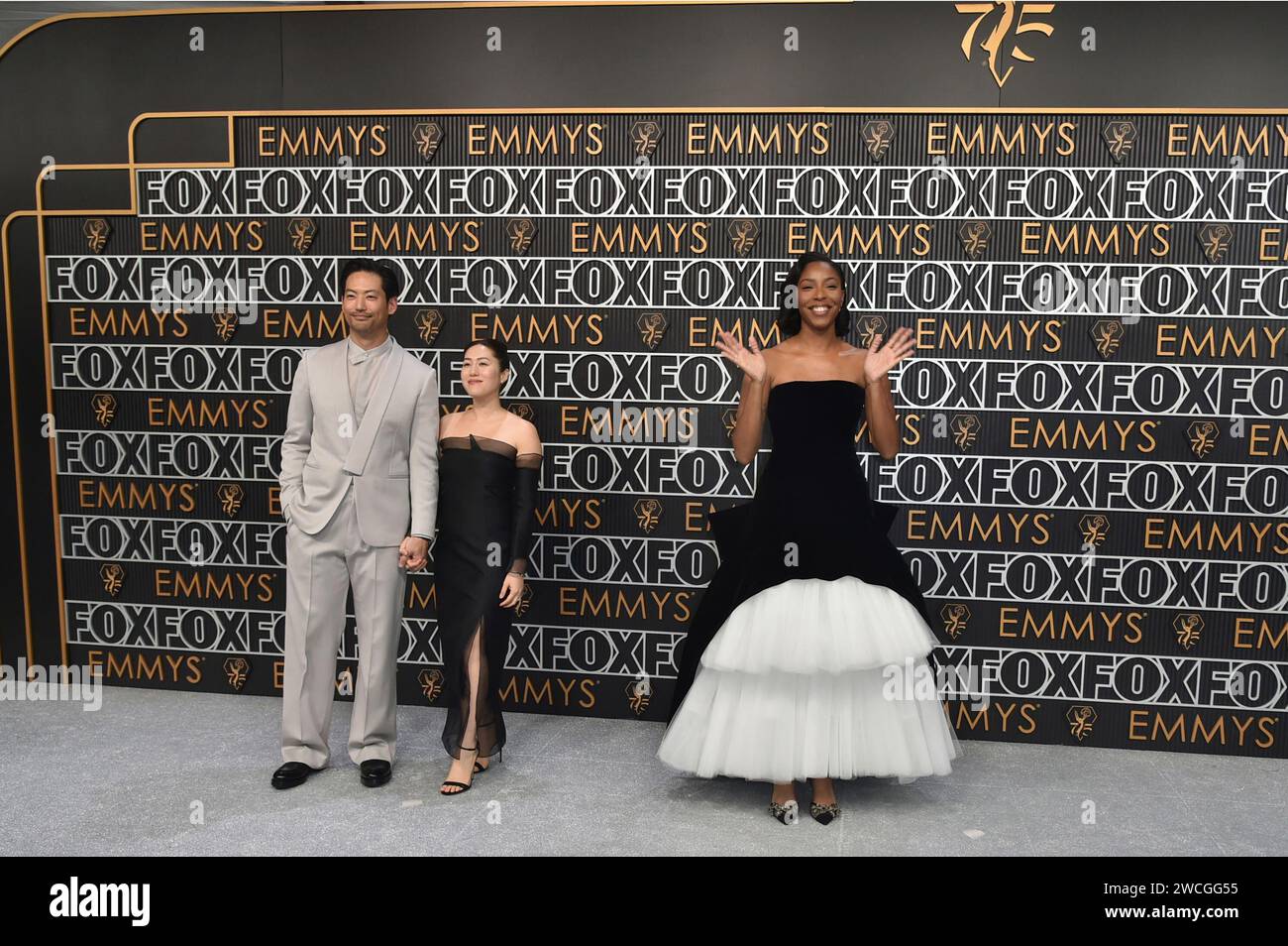 Joseph Lee, from left, Diana Ryu, and Jessica Williams arrive at the ...
