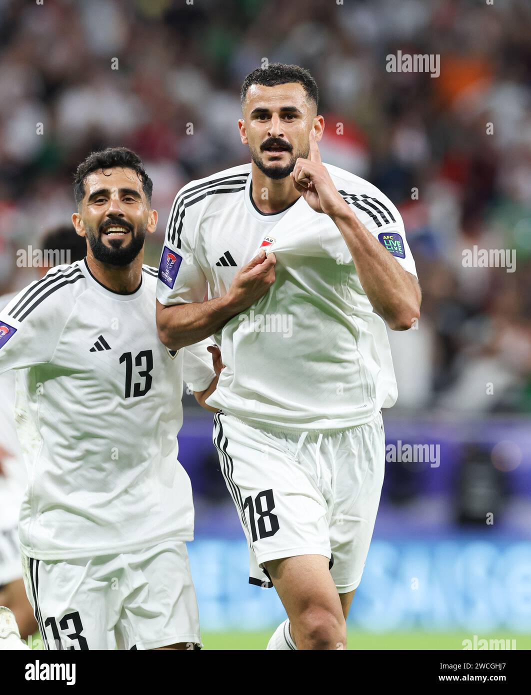 Doha Qatar 15th Jan 2024 Aymen Hussein R Of Iraq Celebrates   Doha Qatar 15th Jan 2024 Aymen Hussein R Of Iraq Celebrates Scoring During The Group D Match Between Iraq And Indonesia At Afc Asian Cup Qatar 2023 In Doha Qatar Jan 15 2024 Credit Ding Tingxinhuaalamy Live News 2WCGHJ7 