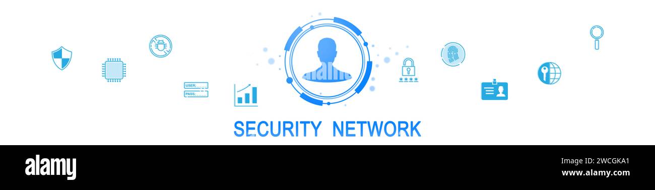 Blue SECURITY NETWORK logo. Modern and professional design suitable for