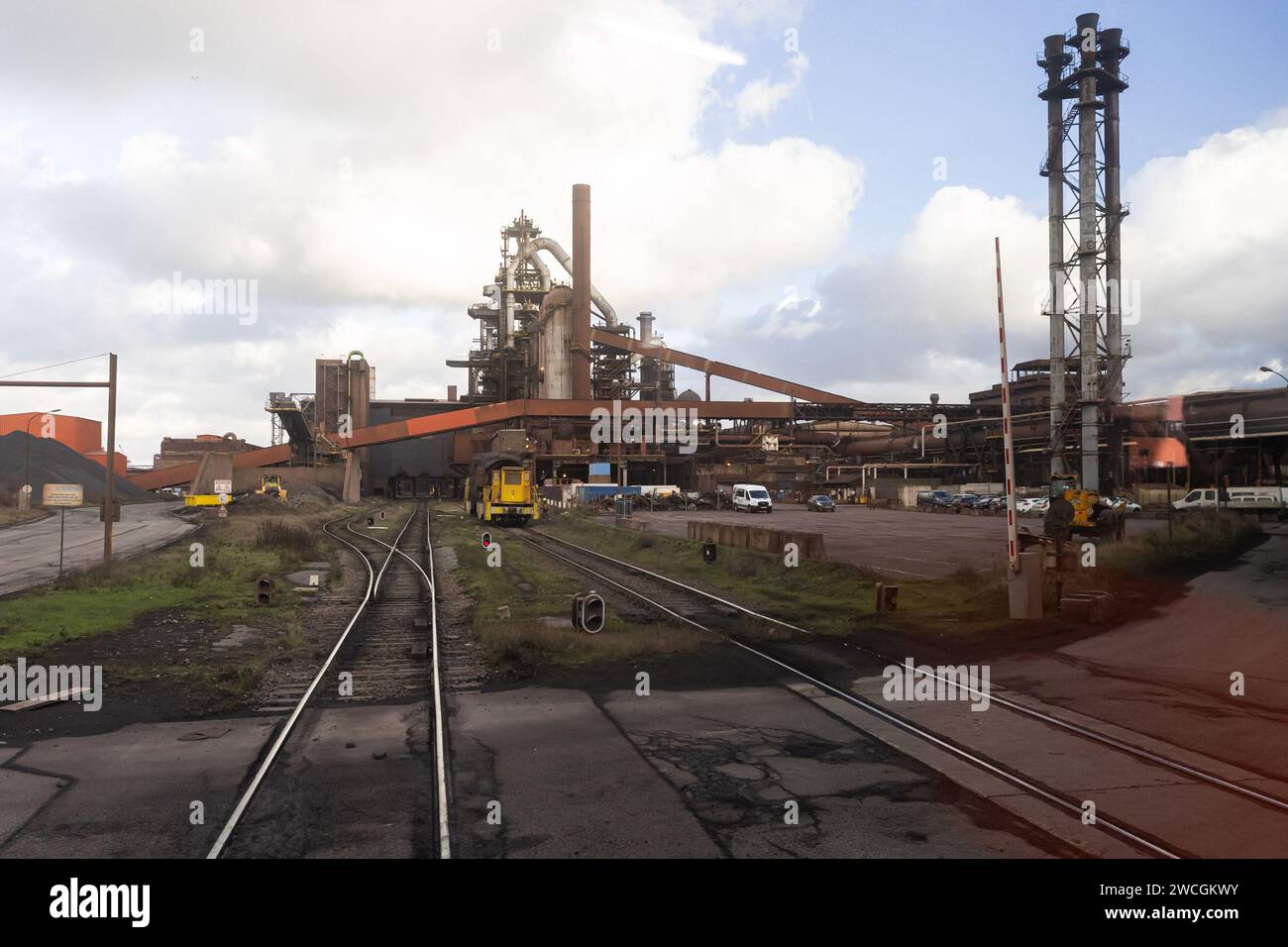 Illustration of ArcelorMittal steel works in Grande-Synthe near of ...