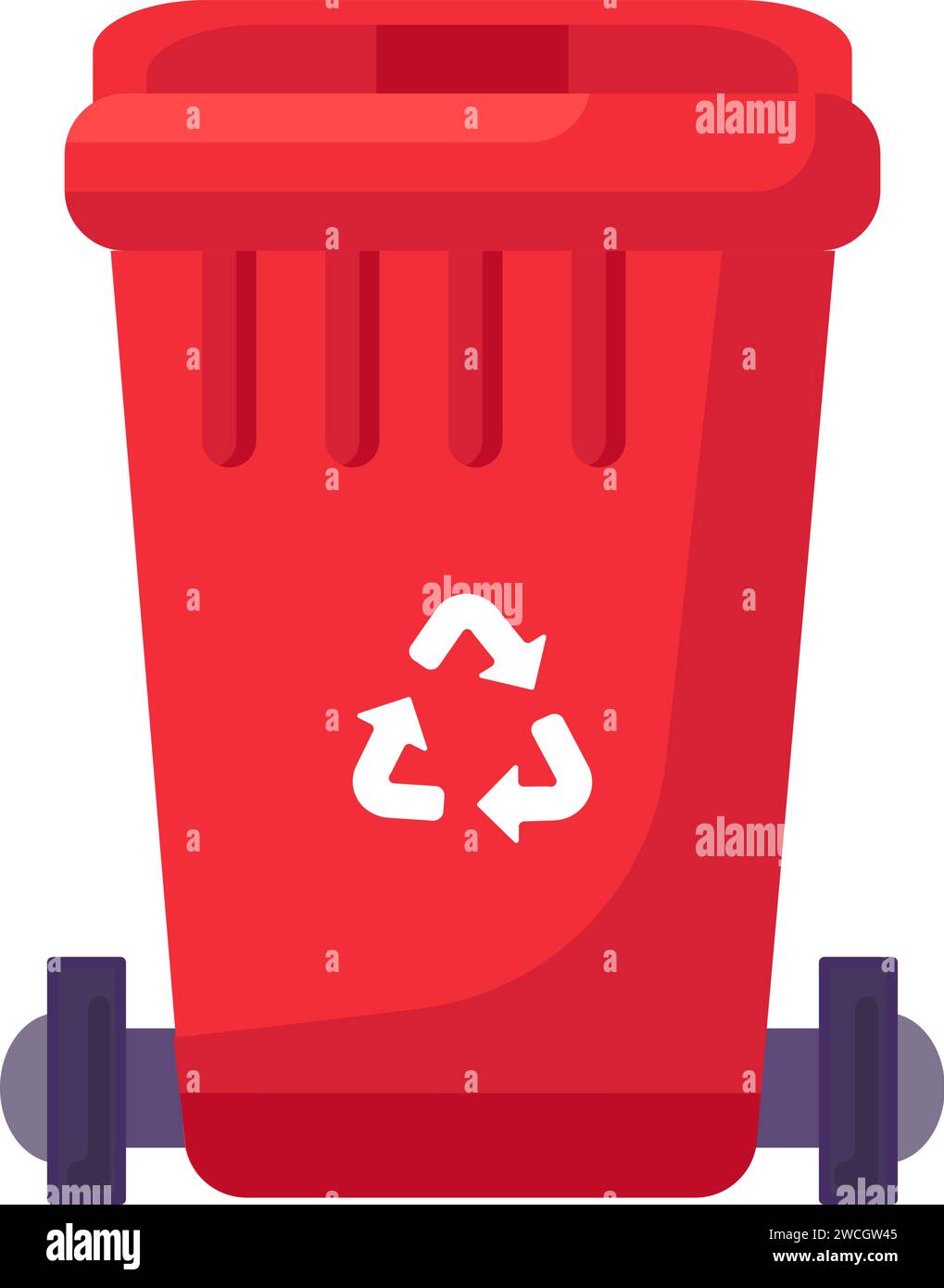 Close Lid transportable container for storing, recycling and sorting used household hazardous waste. Closed empty and filled trash can with recycle si Stock Vector