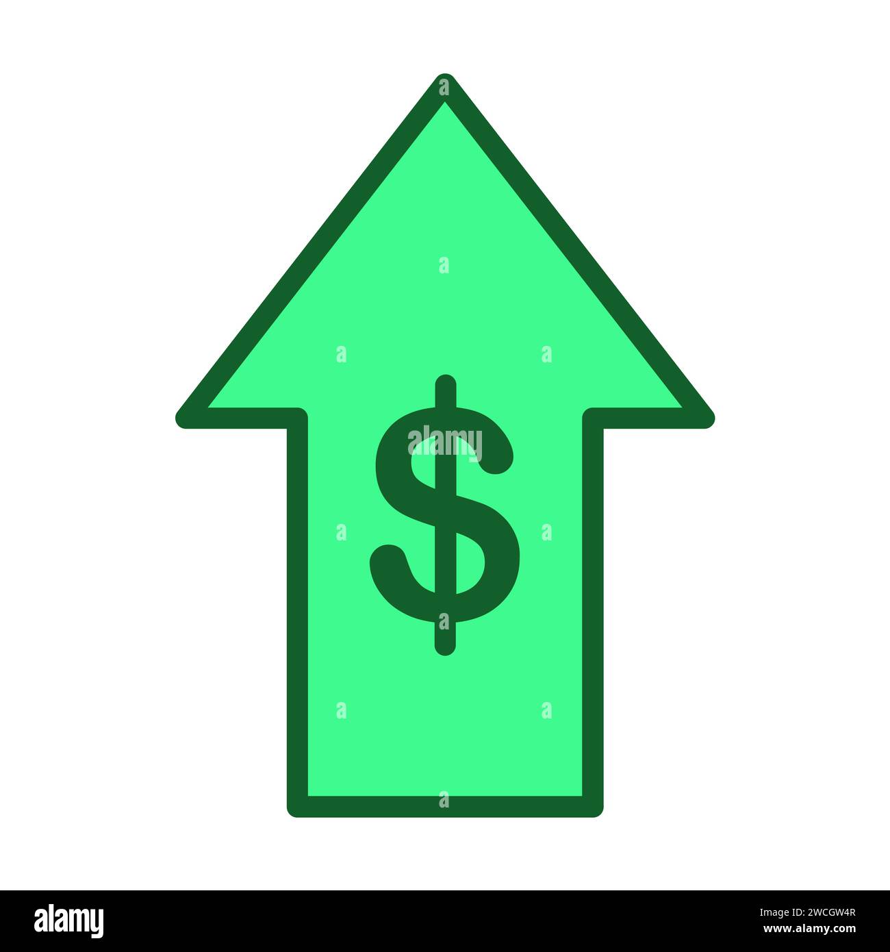 Green Arrow Up With Dollar Symbol Stock Vector