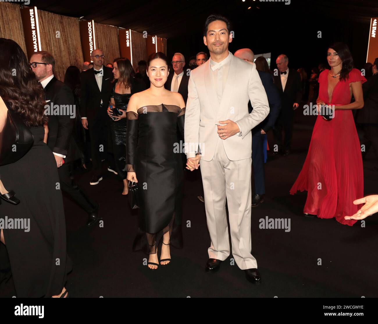 Diana Ryu and Joseph Lee walks the red carpet at the 75th Emmy Awards ...