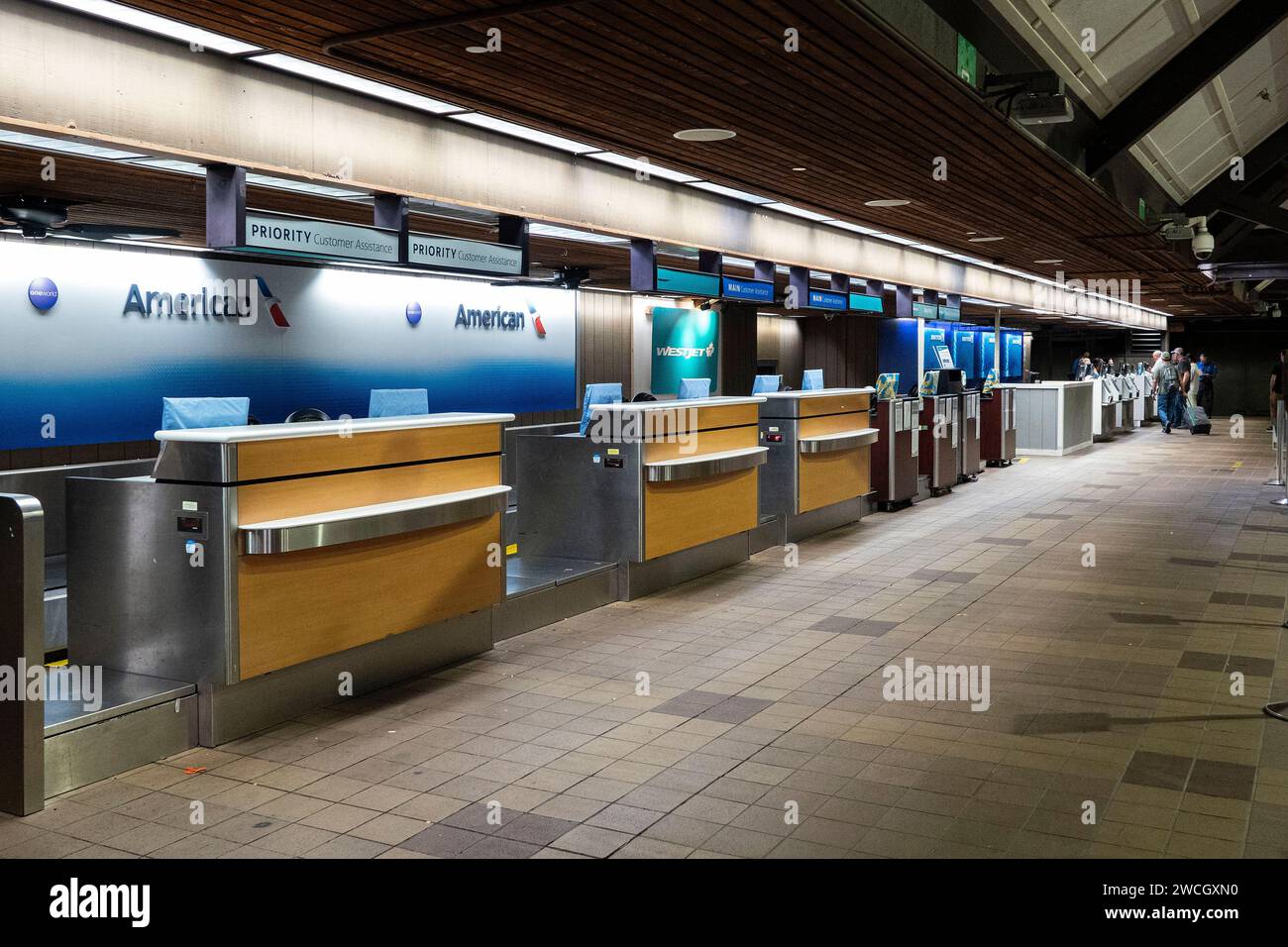 KailuaKona, Hawaii, USA. 15th Jan, 2024. The American Airlines counter