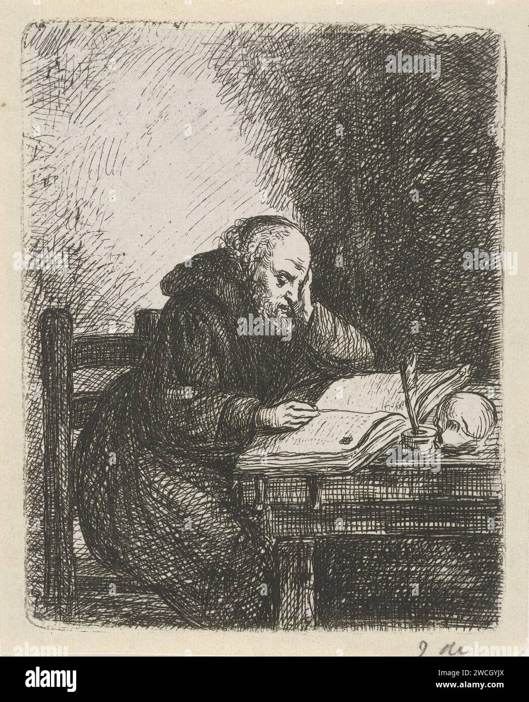 Monk writing room hi-res stock photography and images - Alamy