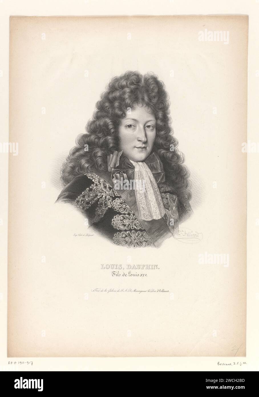 Portrait of Lodewijk, Dauphin van France, Zéphirin Félix Jean Marius Belliard, 1829 print  Paris paper  historical persons Stock Photo