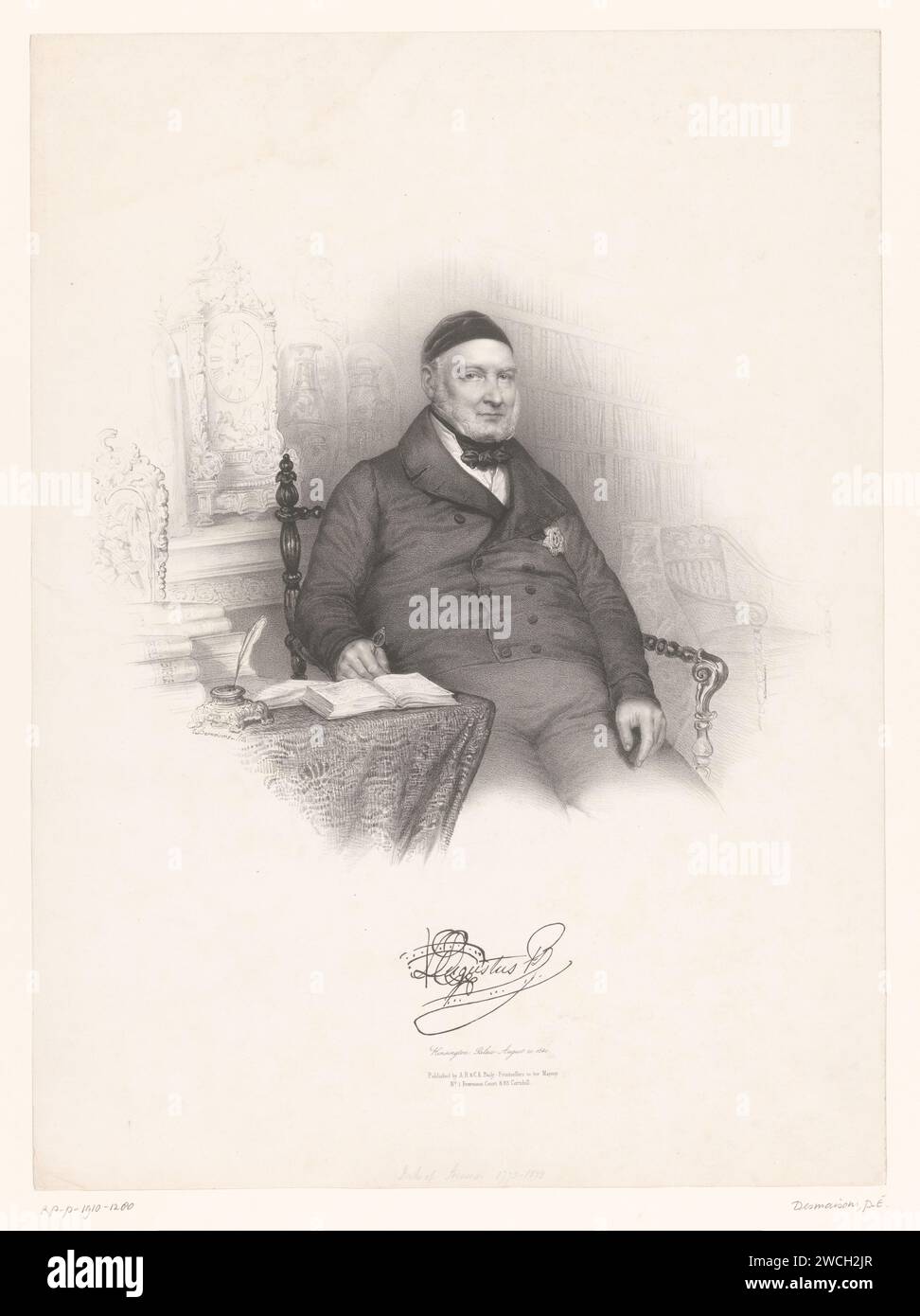 Portrait of Prince Augustus Frederick, Duke of Sussex, Émilien Desmaisons, 1841 print  London paper  historical persons Stock Photo