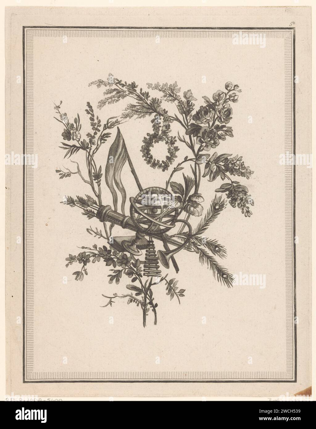 Trophy with arrow cooker and Armillarium, Etienne Claude Voysard, After ...