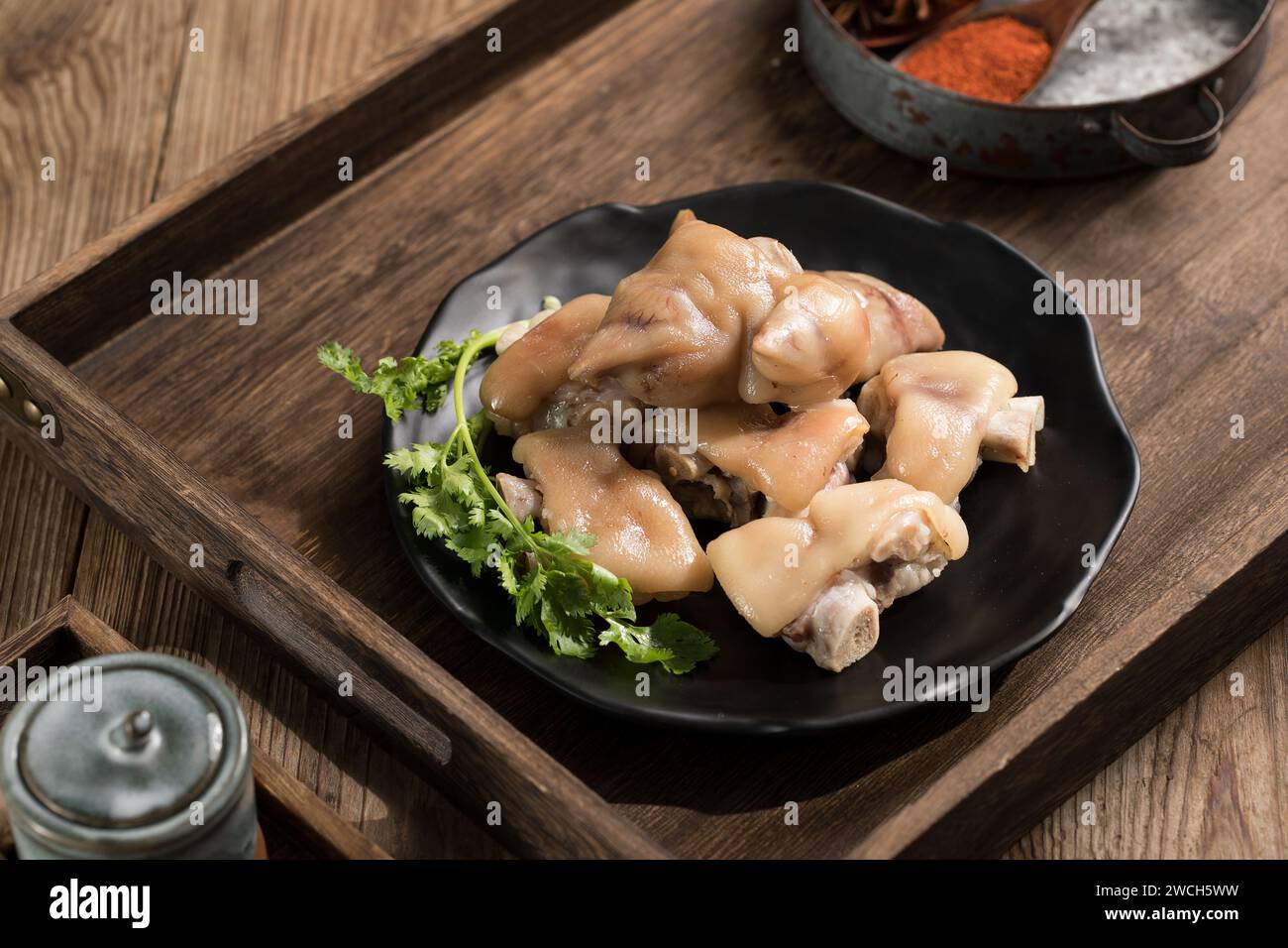 salted pig's trotters （Pork Hock，pig feet） , Chinese food Stock Photo