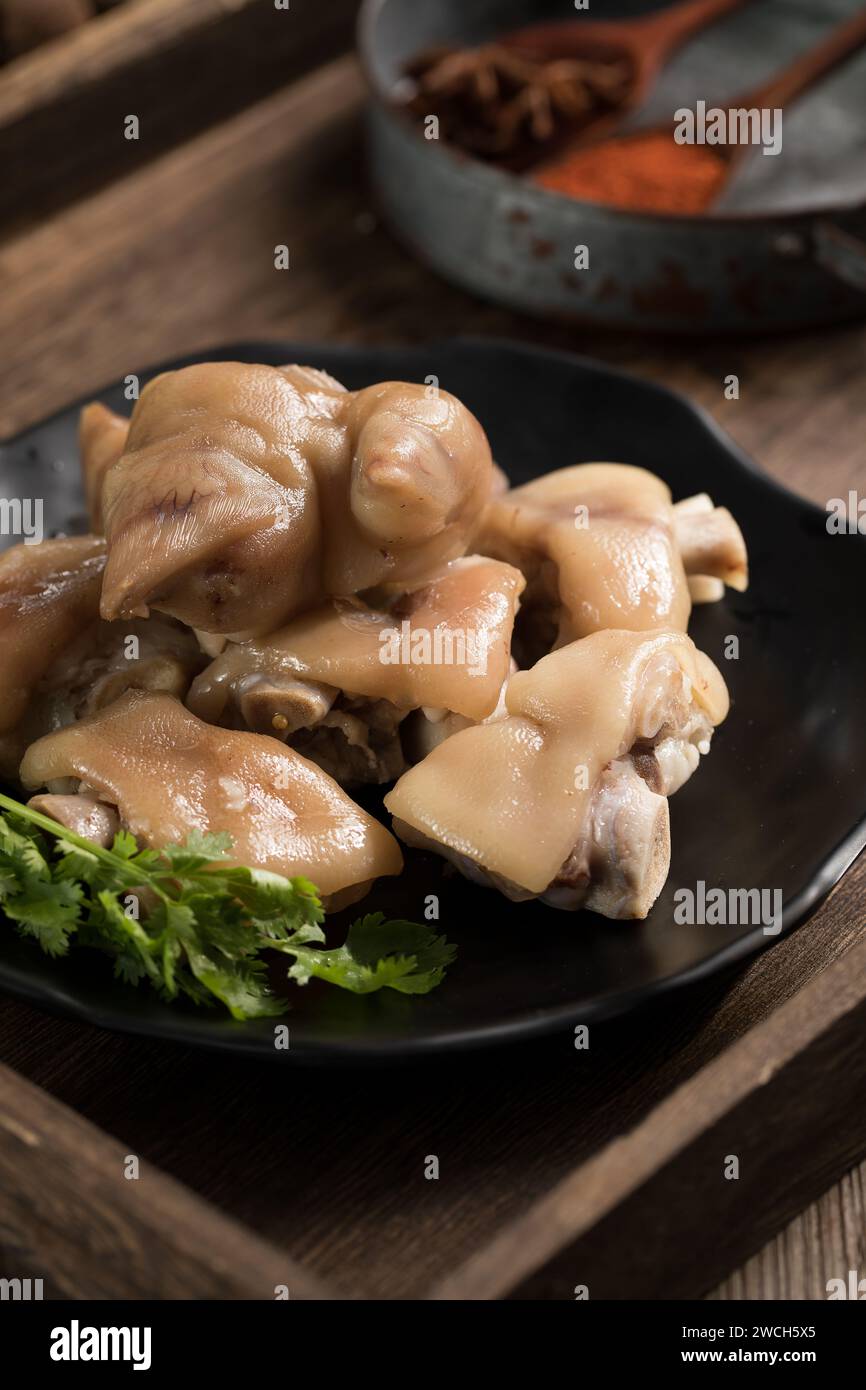 salted pig's trotters （Pork Hock，pig feet） , Chinese food Stock Photo
