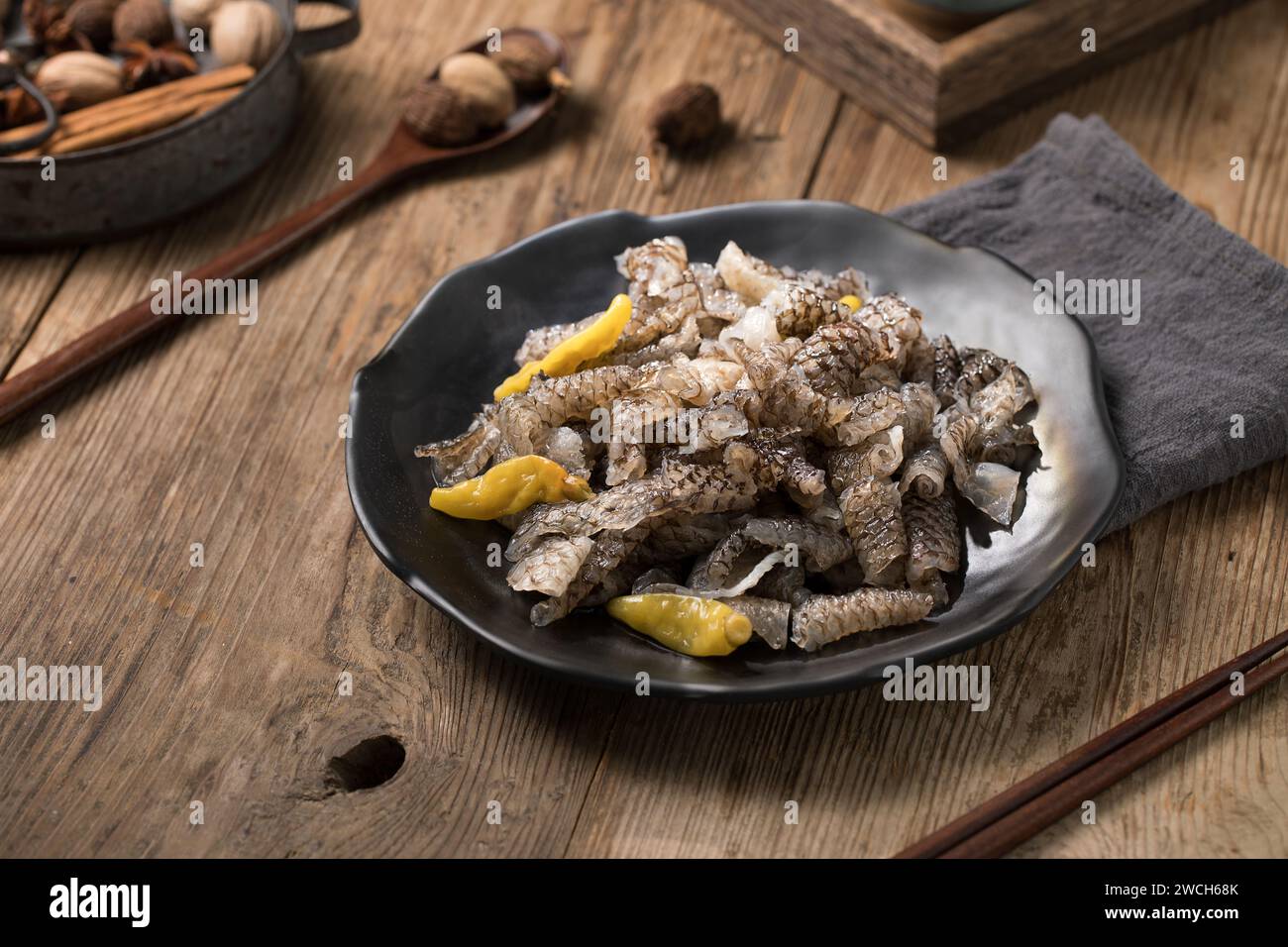 Delicious Chinese food, cold and sour fish skin Stock Photo Alamy