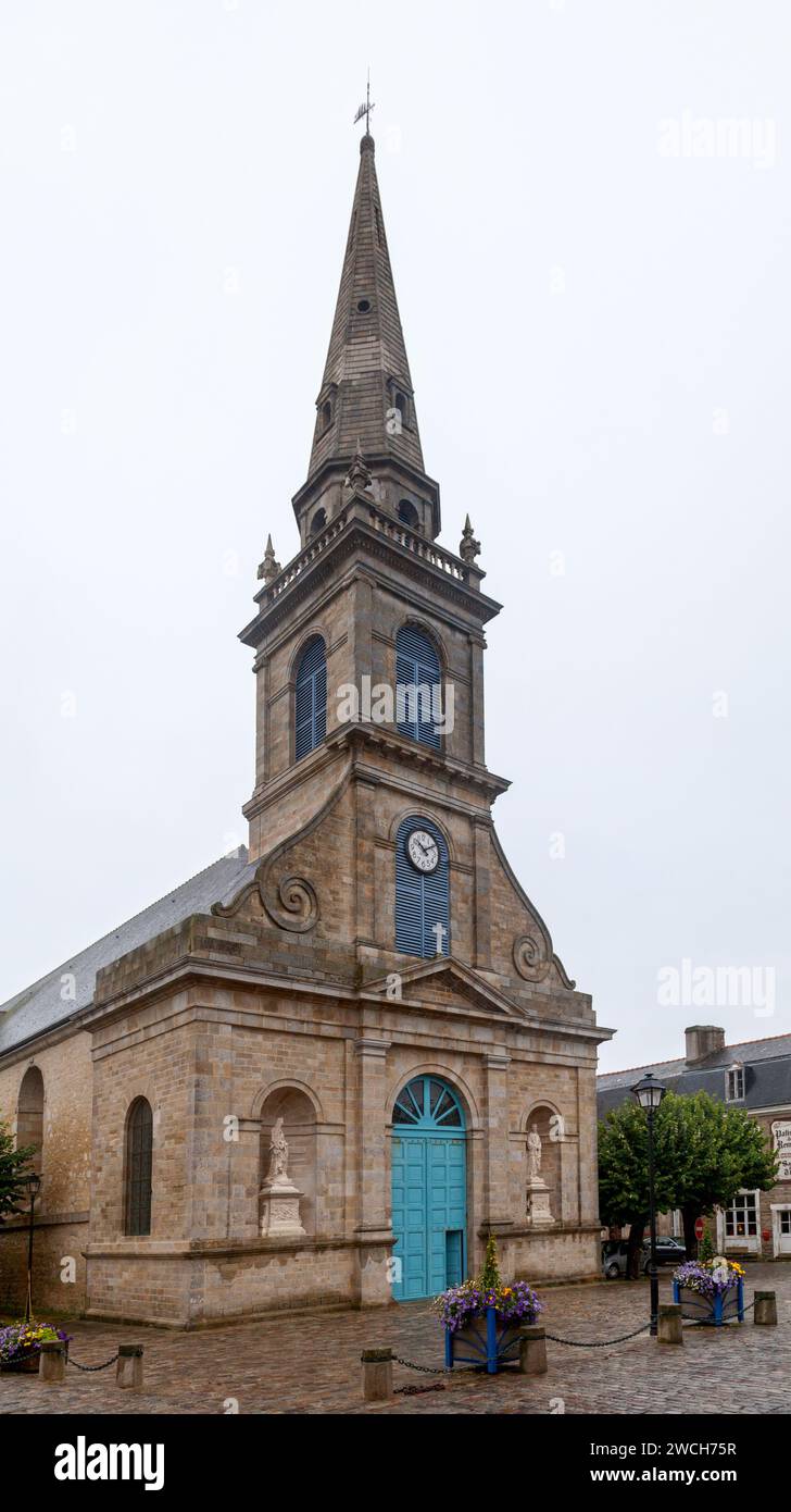 Port-Louis, France - July 26 2017: Église Notre-Dame-de-l'Assomption on Place Notre Dame, a town square opposite the town hall. Stock Photo