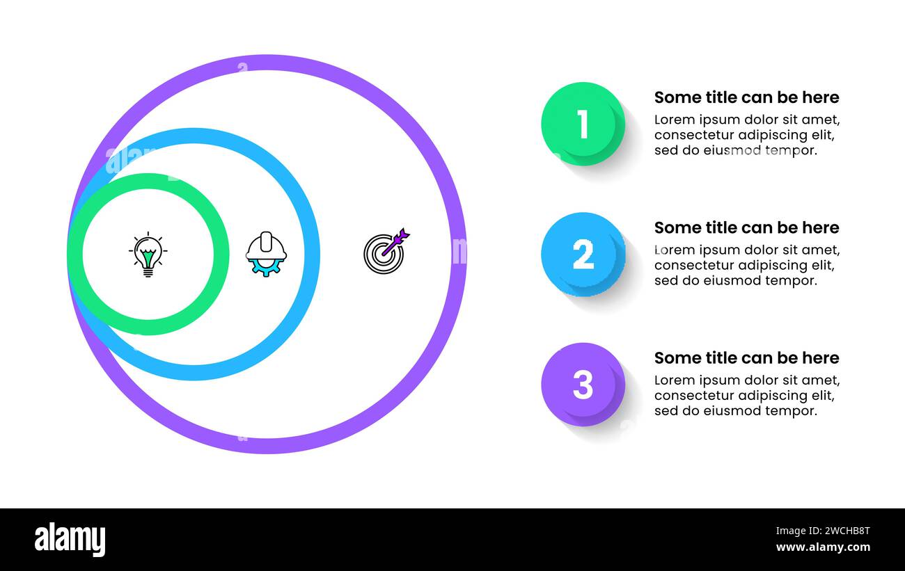 Infographic template with icons and 3 options or steps. Circles. Can be ...