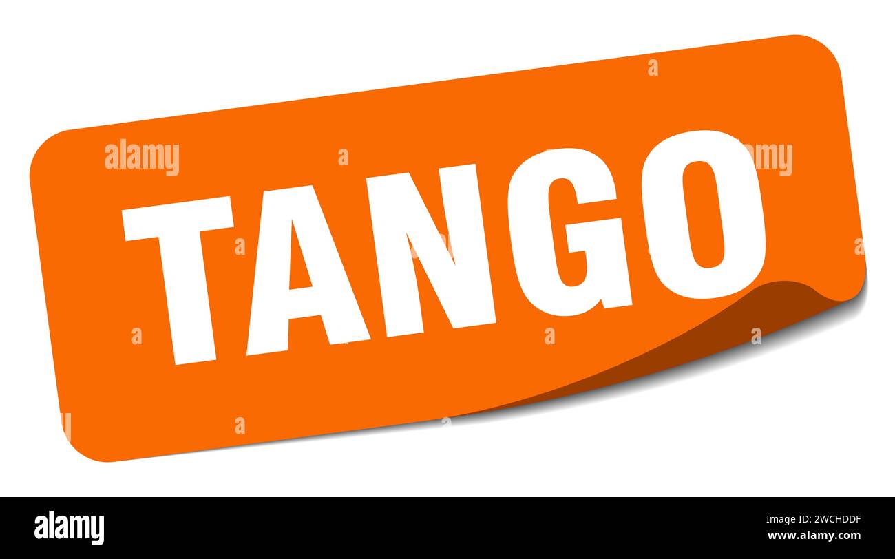 tango sticker. tango rectangular label isolated on white background Stock Vector