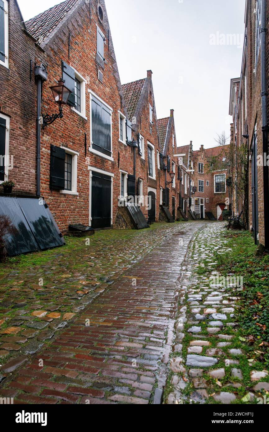 old houses in the Kuiperspoort lane, Middelburg, Walcheren, Zeeland