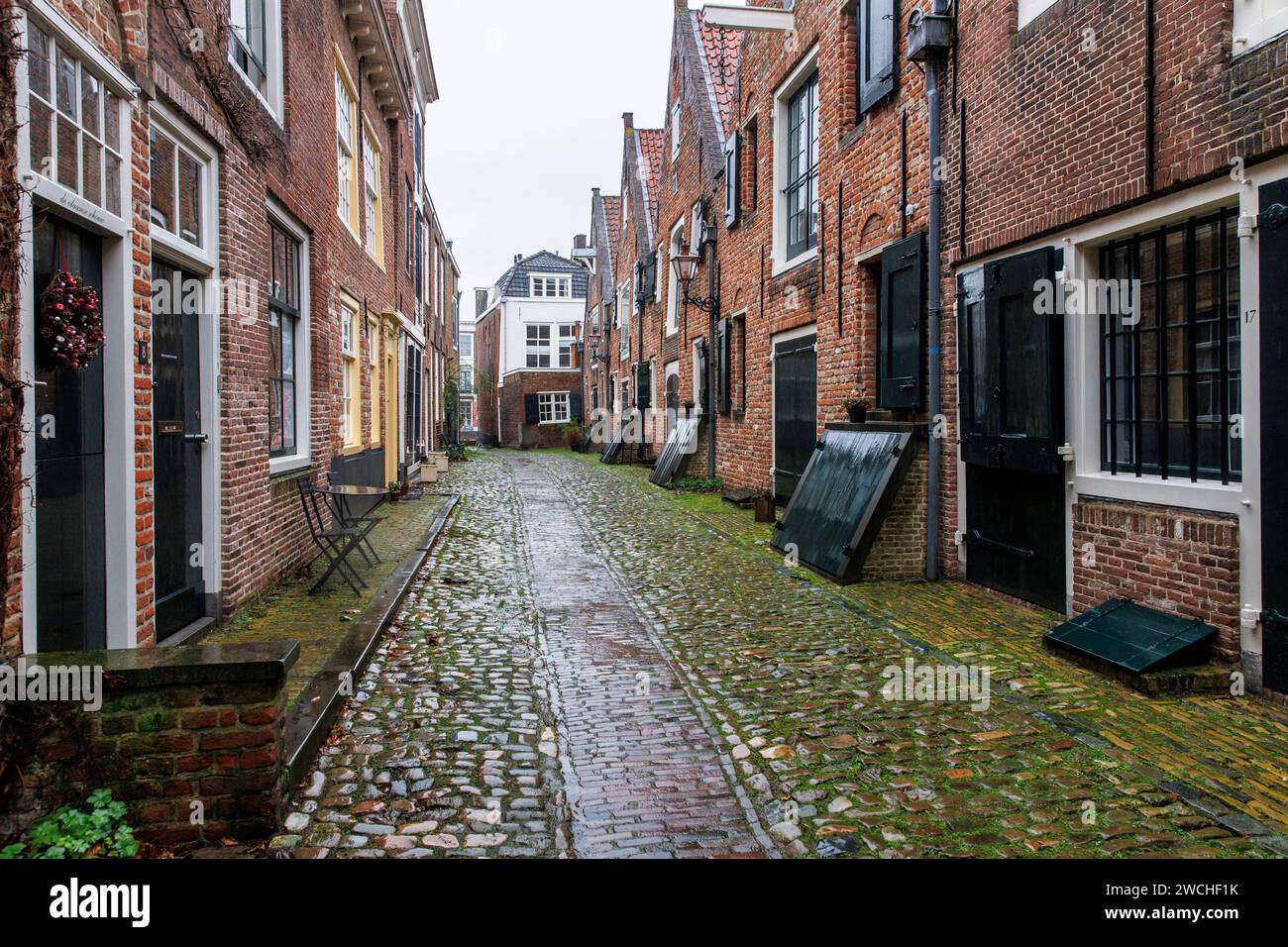 old houses in the Kuiperspoort lane, Middelburg, Walcheren, Zeeland