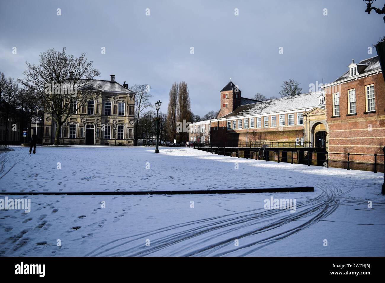 Netherlands. 14th Jan, 2024. Snowfall blankets the northern region of