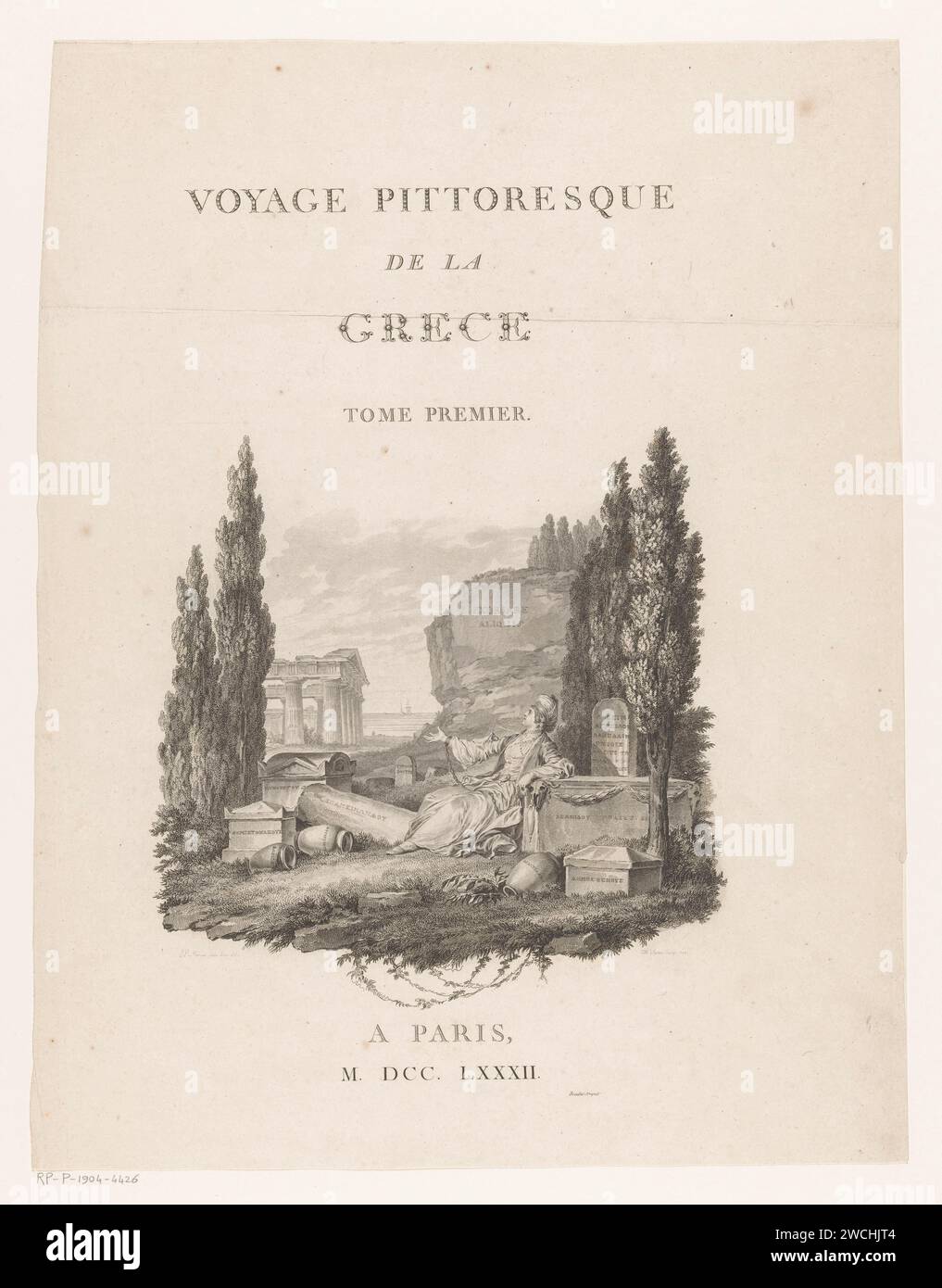 Coastal landscape with ruins and an allegorical representation of ...