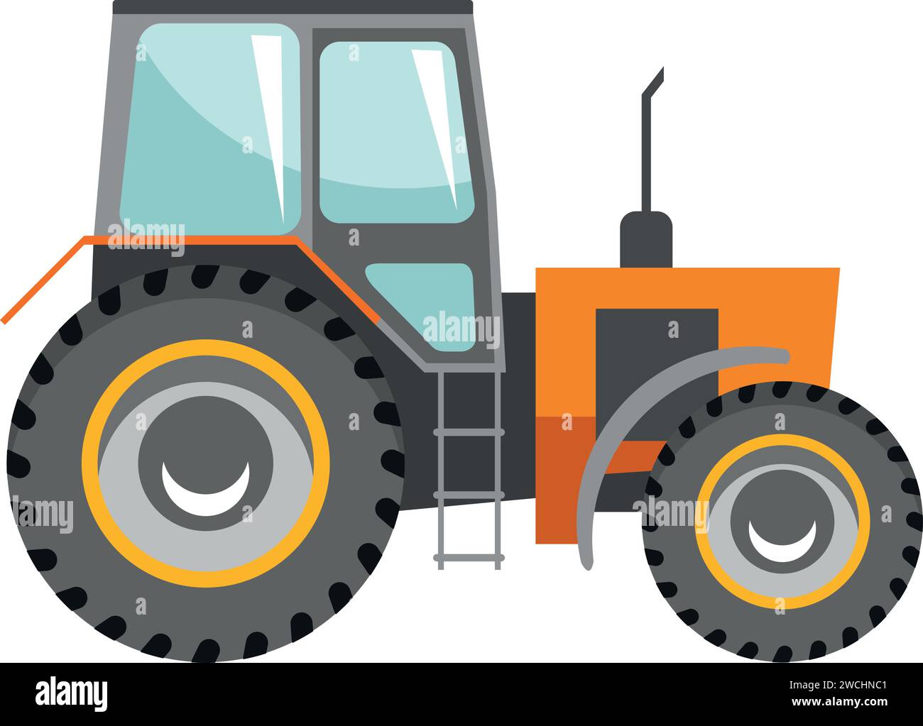 Farm Tractor Vehicle Icon in Flat Style Stock Vector Image & Art - Alamy