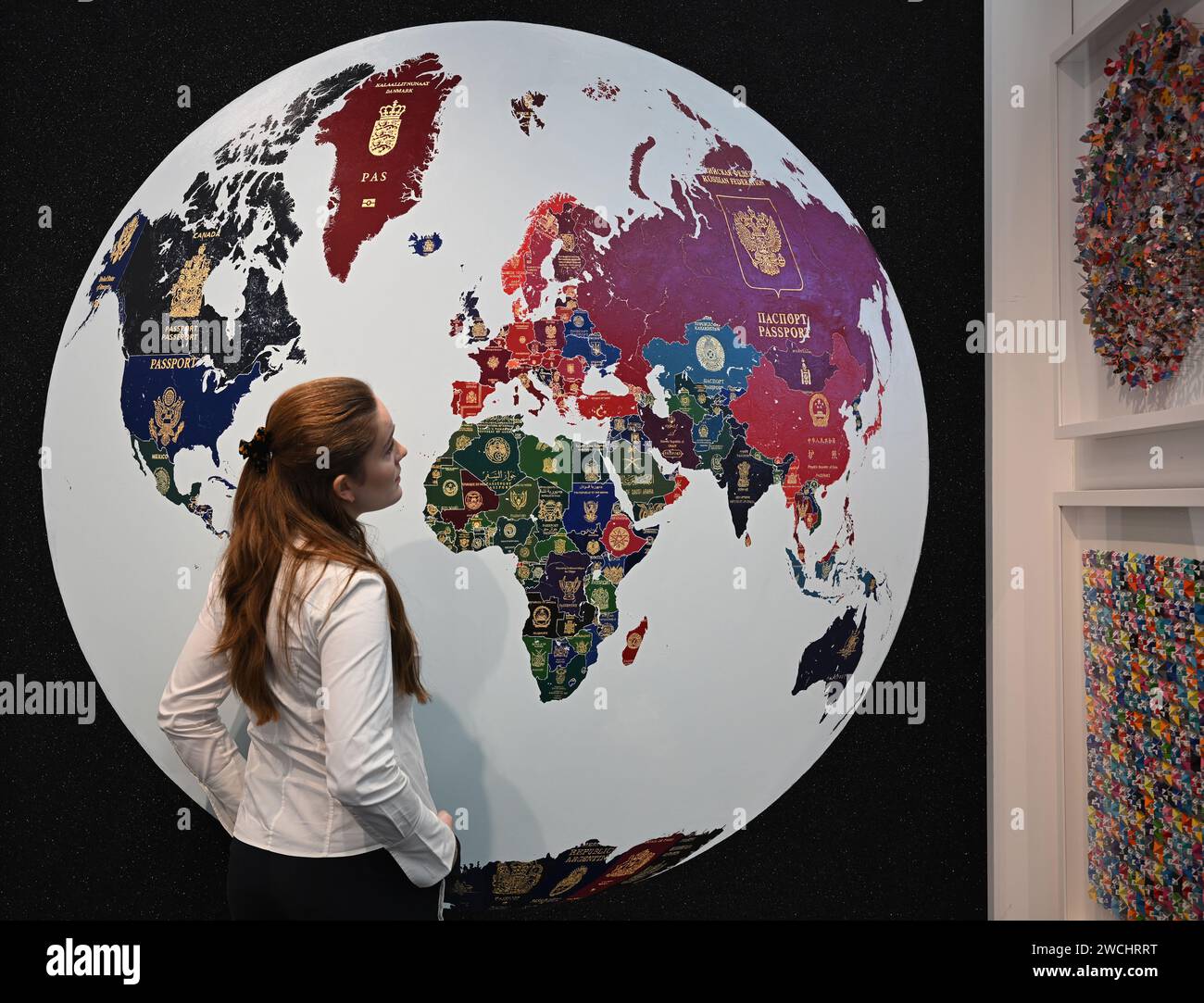 London, UK. 16th Jan, 2024. Preview of the London Art Fair 2024 at