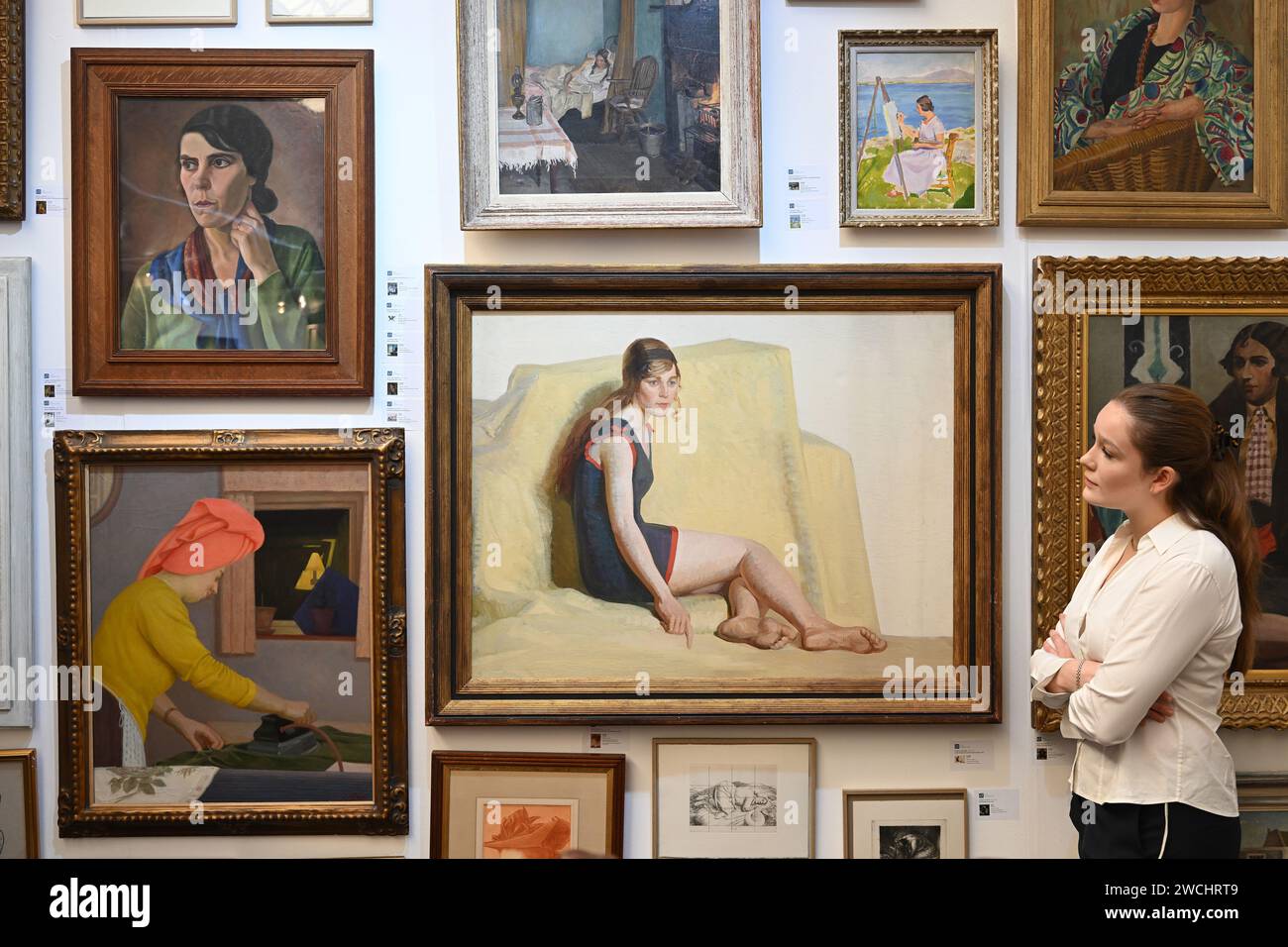 London, UK. 16th Jan, 2024. Preview of the London Art Fair 2024 at