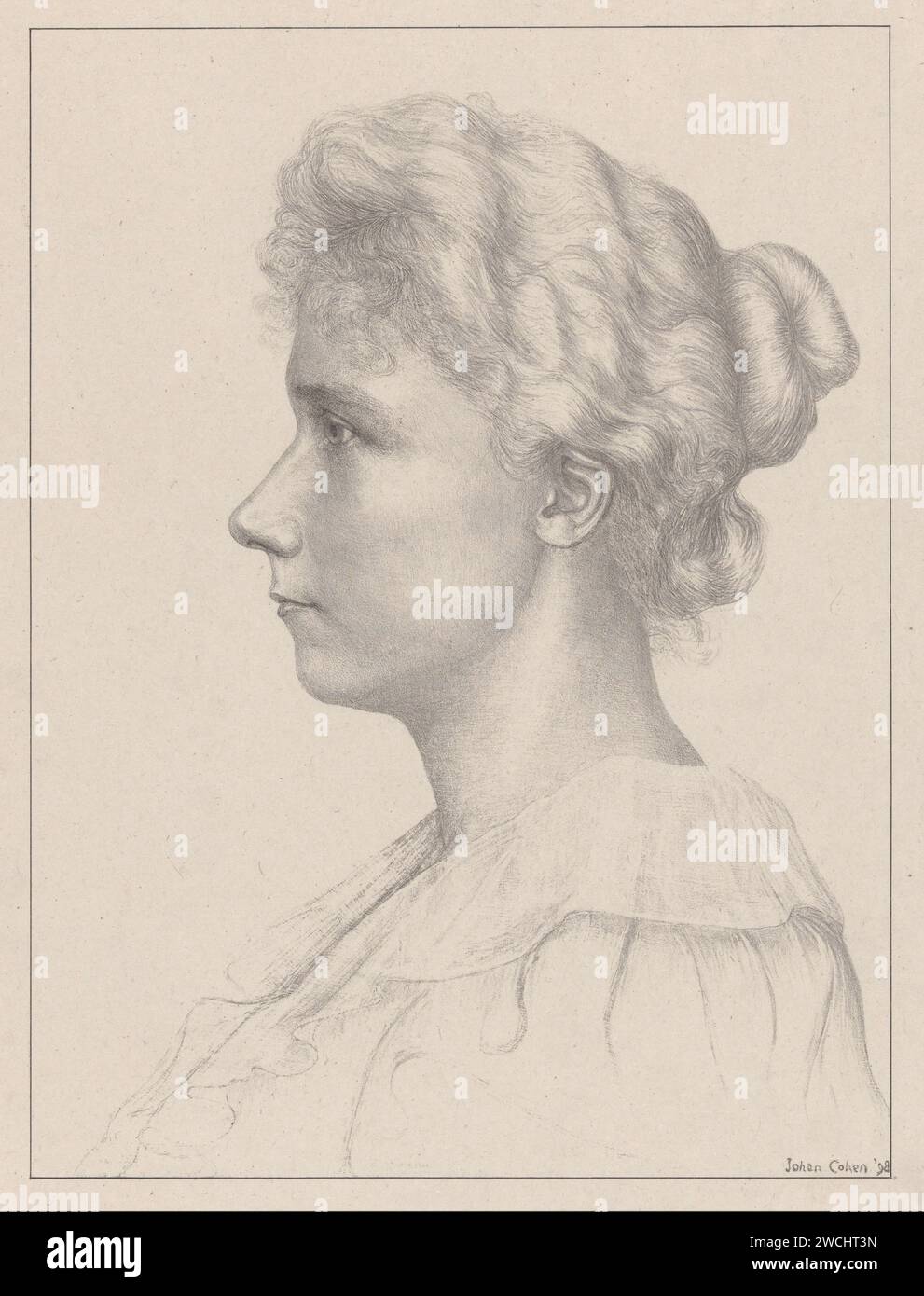 Portrait of an unknown woman, Johan Henri Gustaaf Cohen Gosschalk, 1898