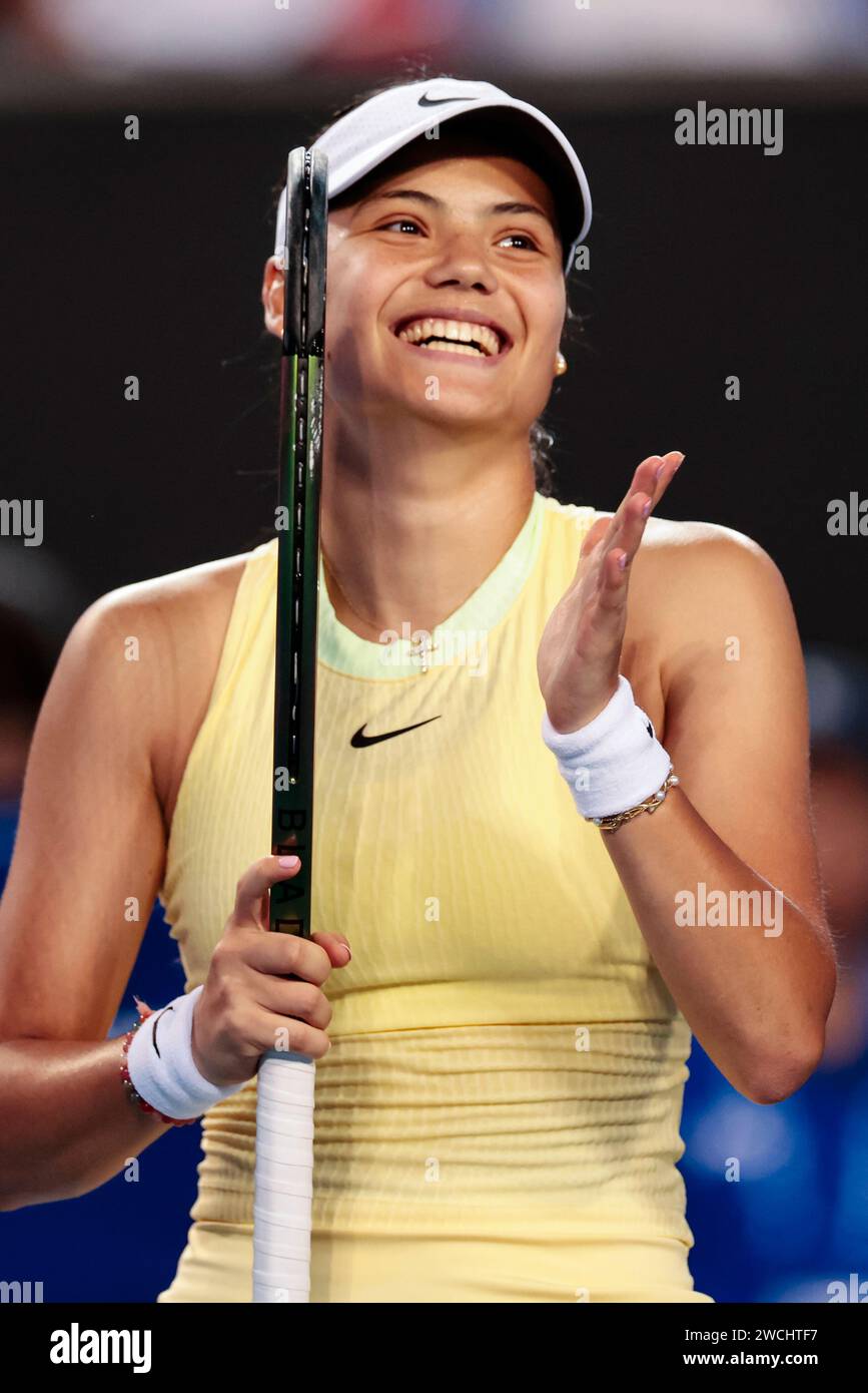 Melbourne, Australia, 16th Jan, 2024. Tennis player Emma Raducanu from