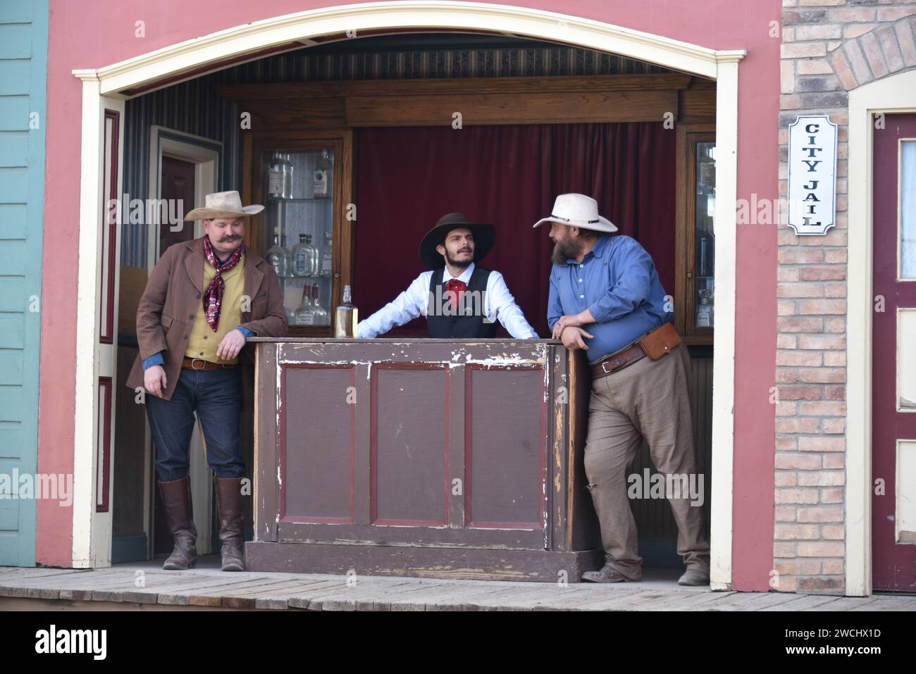 Tombstone, AZ. U.S.A. 12/30/2023.  The O.K. Corral Historic Complex offers visitors of all ages a stage re-enactment of the O.K. Corral gunfight Stock Photo