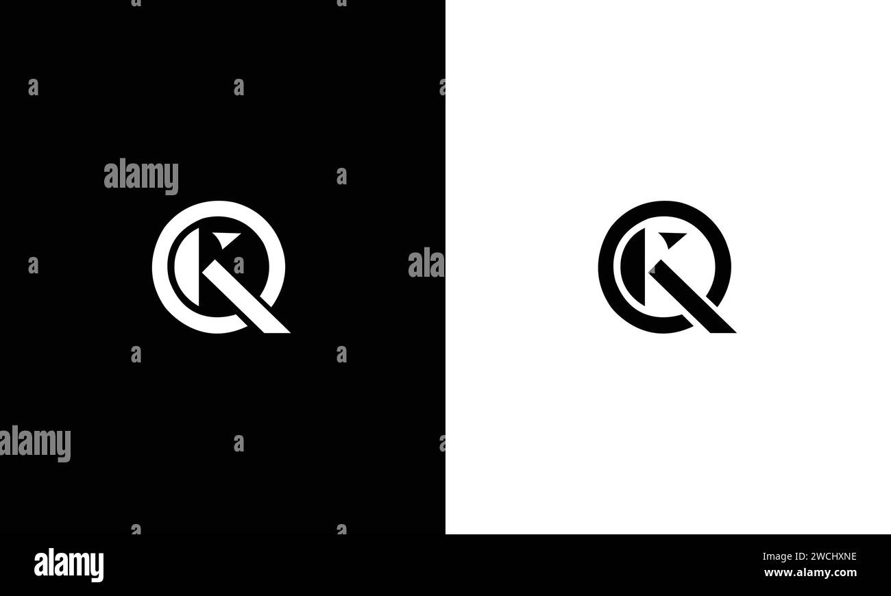Qk letter design Black and White Stock Photos & Images - Alamy