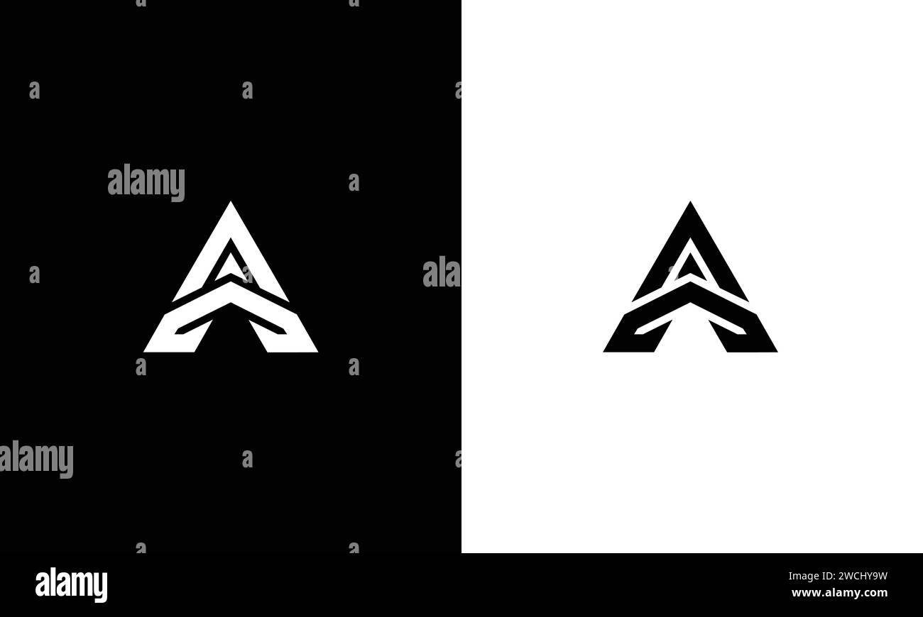 Creative Letter AA Monogram Logo Design Icon Template White and Black ...