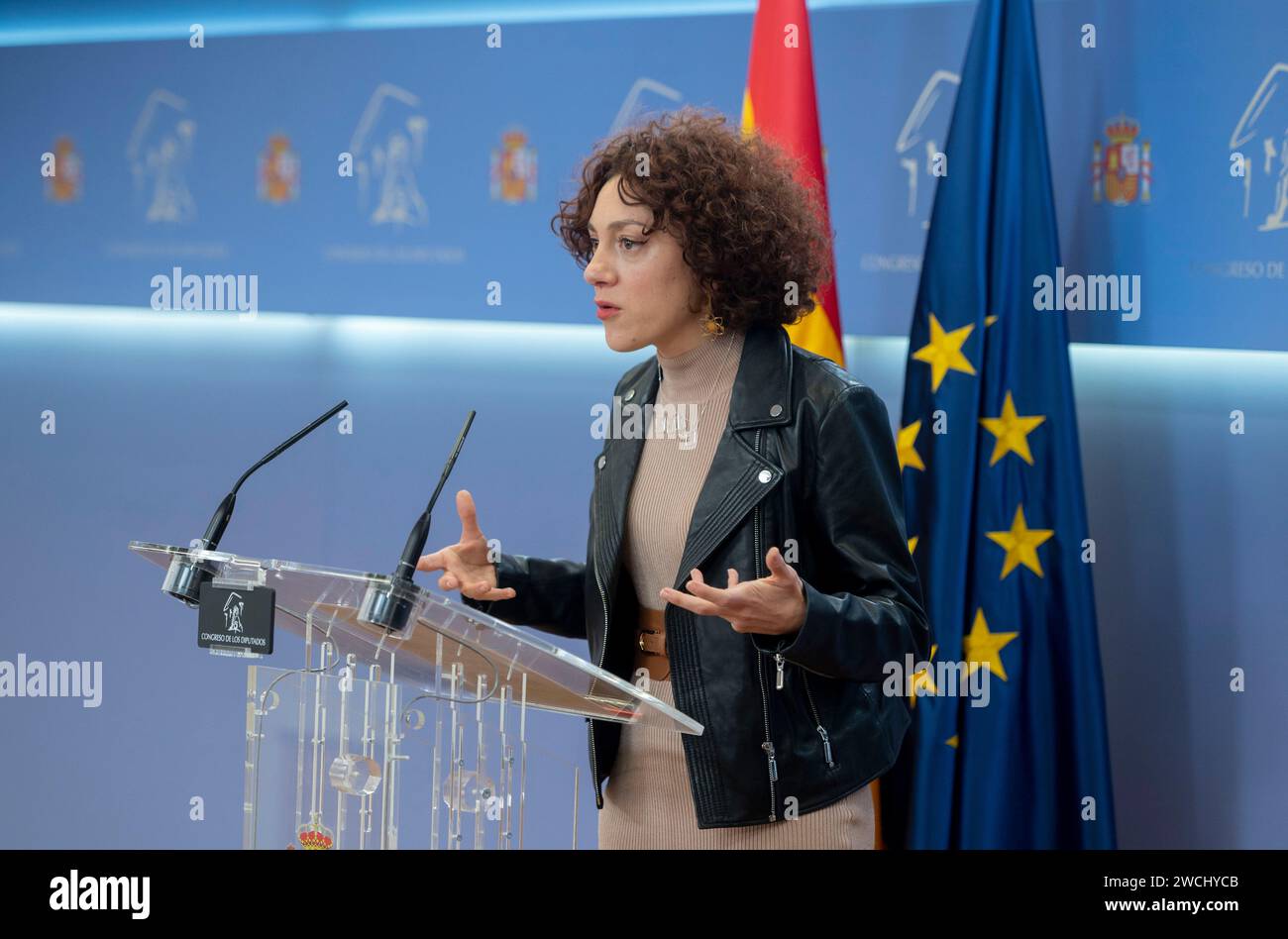 Sumar Jan The deputy of Sumar and leader of En Comú Podem, Aina Vidal, gives a ...