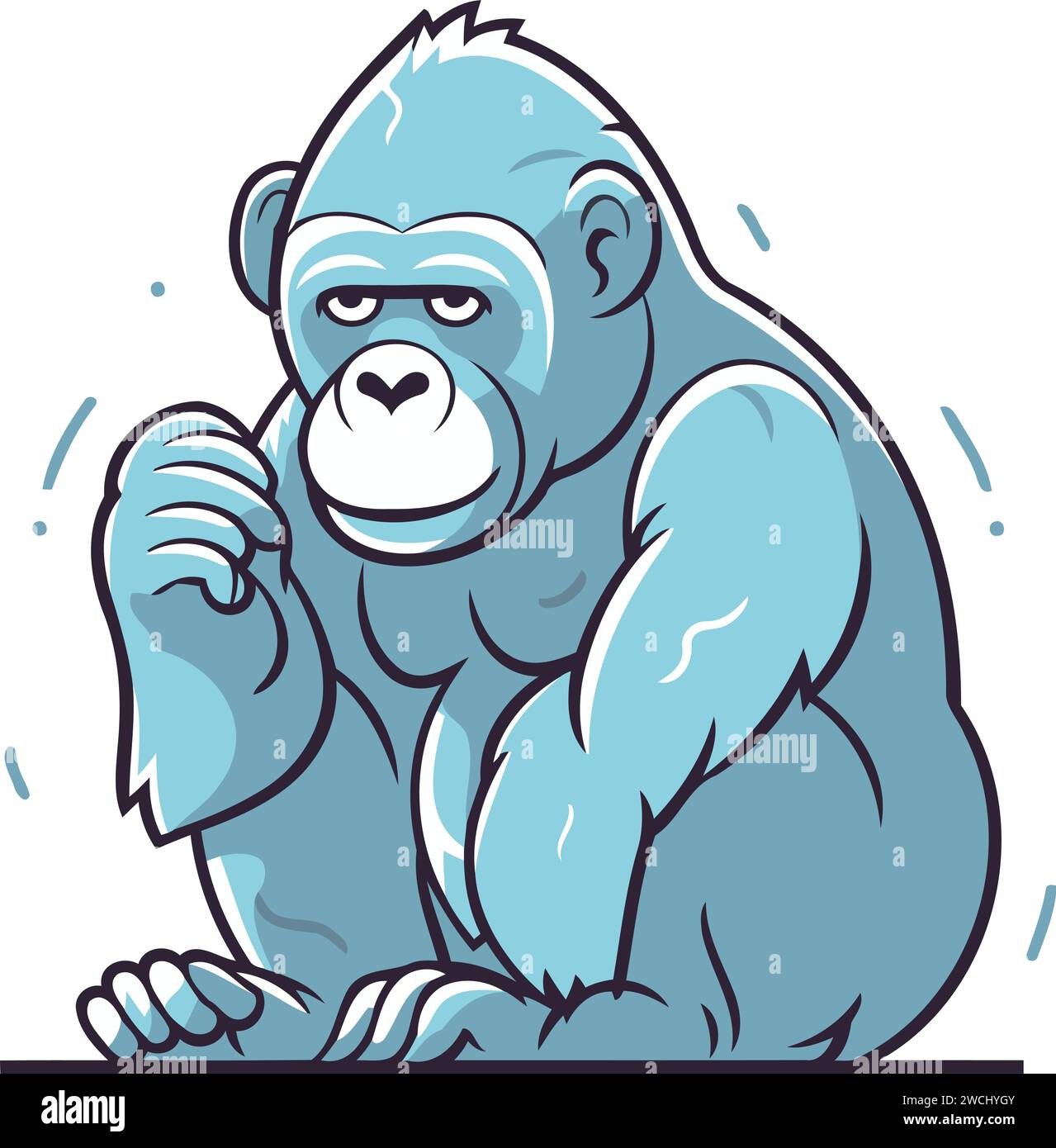Vector illustration of a gorilla. Isolated on a white background Stock ...