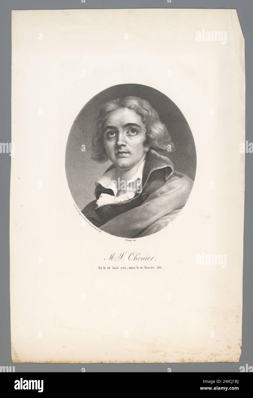 Portret van MarieJoseph Chénier, Jean Pierre Sudre (17831866), 1826