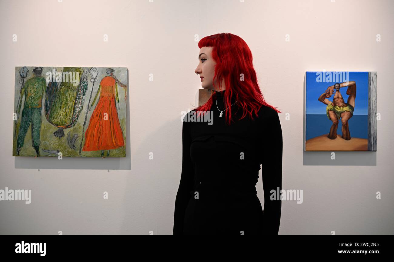 London, UK. 16th Jan, 2025. Preview of the London Art Fair 2025 at