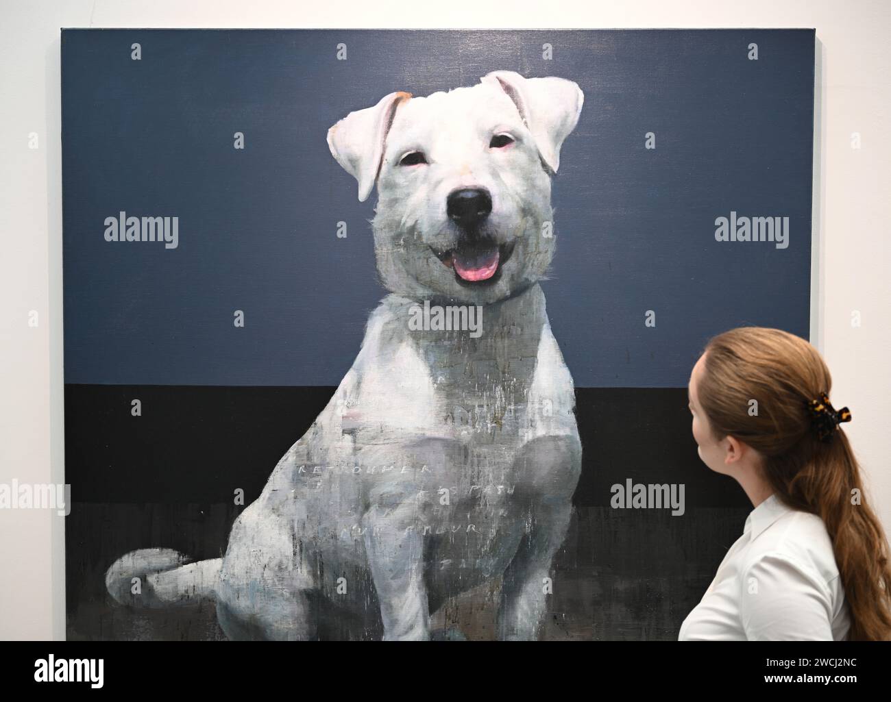 London, UK. 16th Jan, 2024. Preview of the London Art Fair 2024 at