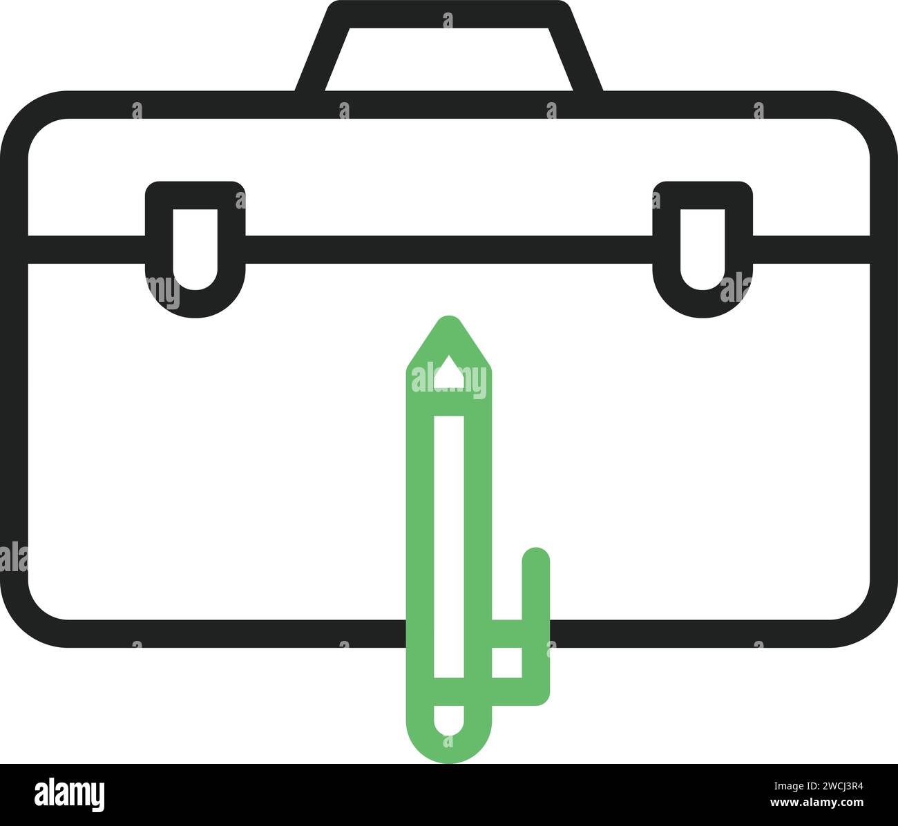 Briefcase and Pen icon vector image. Stock Vector