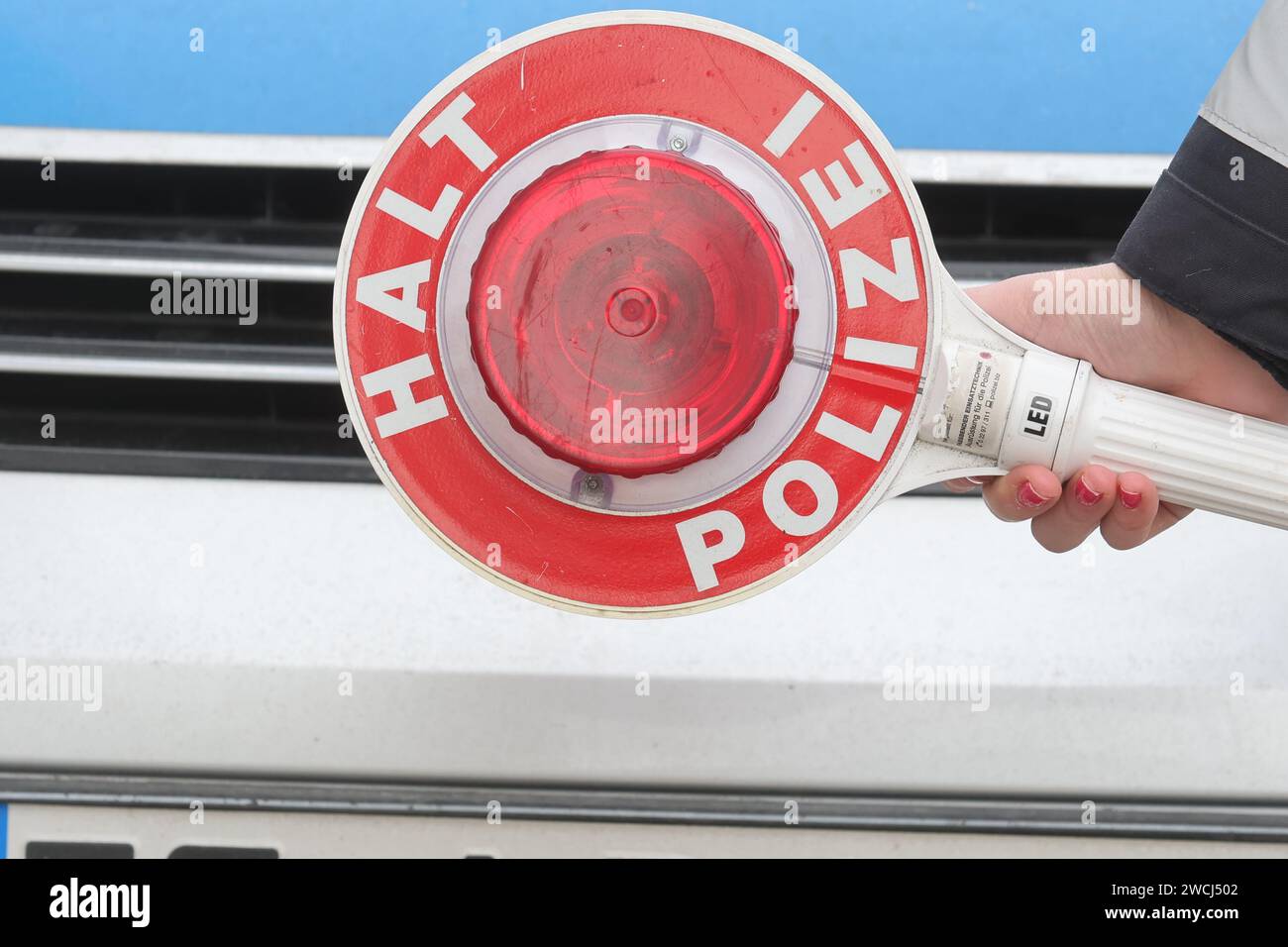 Jena, Germany. 16th Jan, 2024. A stop trowel in front of a Thuringian