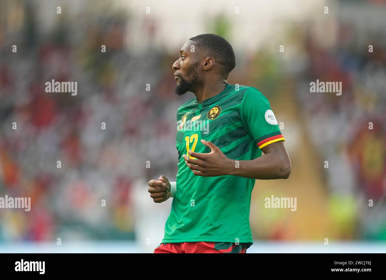 January 15 2024: Karl Brillant Toko Ekambi (Cameroon) looks on during a African Cup of Nations Group C game, Cameroon vs Guinea, at Stade Charles Konan Banny, Yamoussoukro, Ivory Coast. Kim Price/CSM Stock Photo