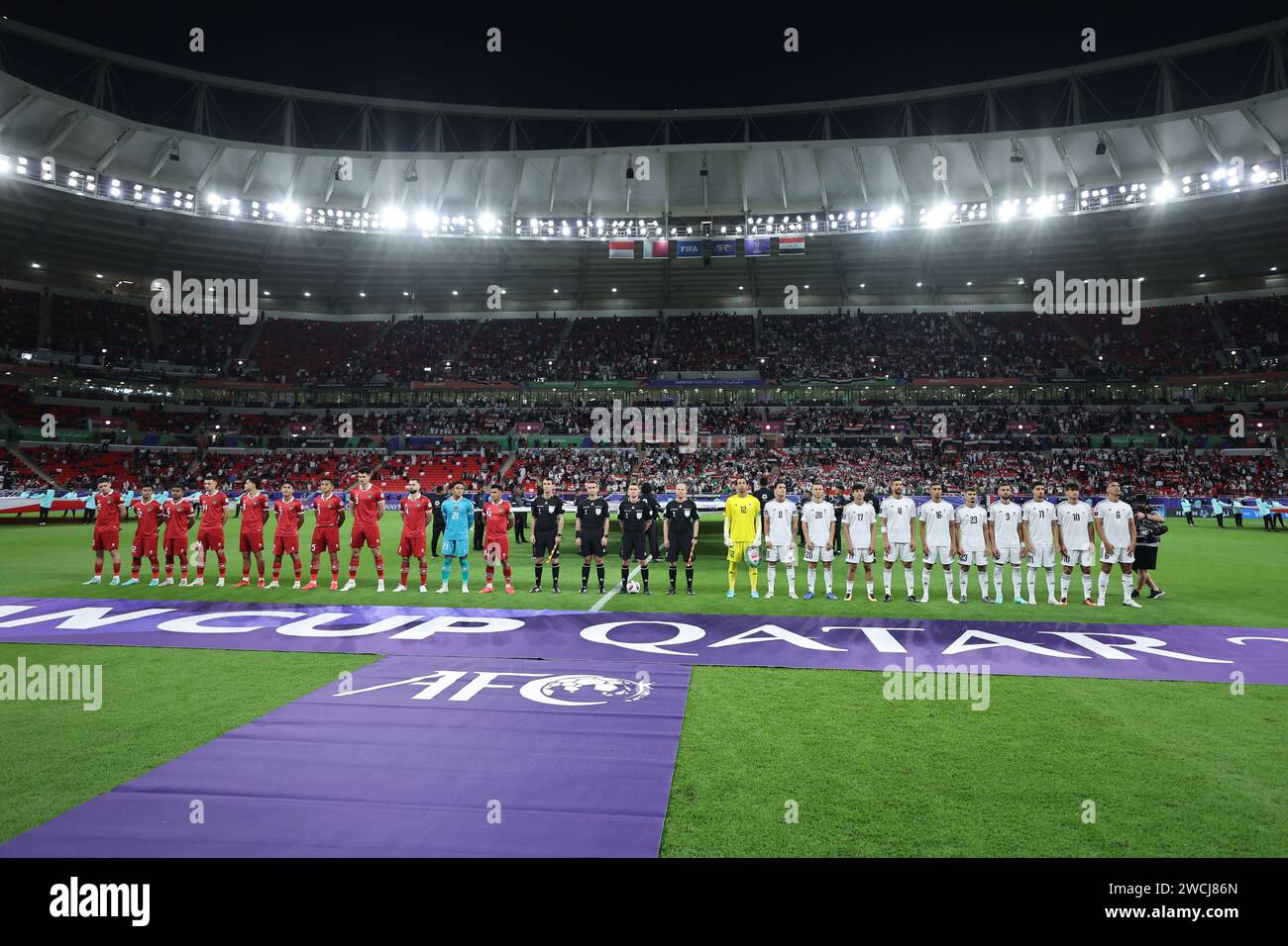 Qatar 15 January 2024 - team line ups during the 2023 AFC Asia Cup