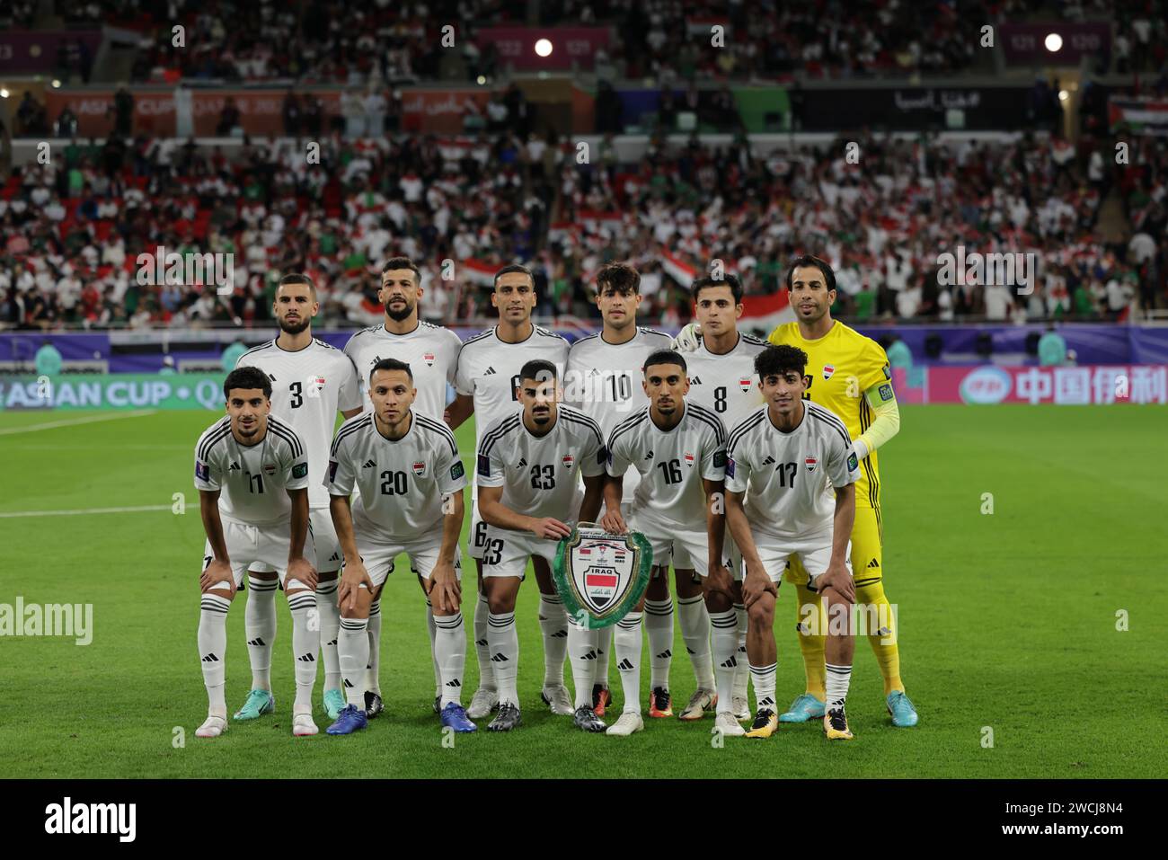 Osama Rashid Qatar 15 January 2024 - team photo Hussein Ali, Ali Adnan, Mohanad Ali ...