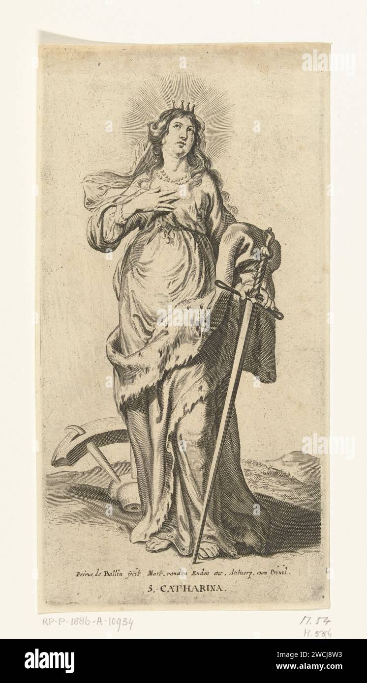 Holy Catharina of Alexandria with broken wheel and sword, Pieter de ...