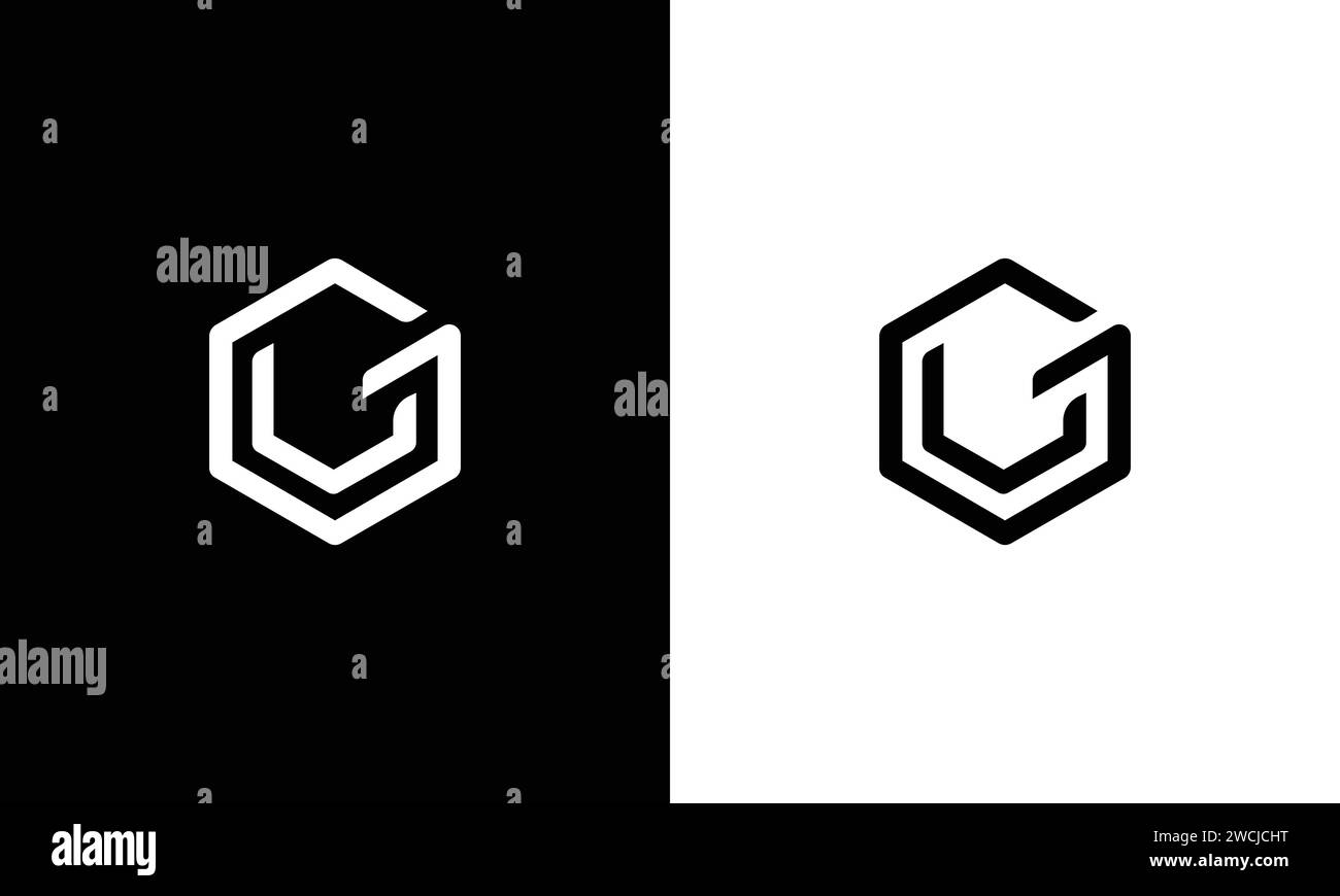 Alphabet letters Initials Monogram logo GL, GU Stock Vector