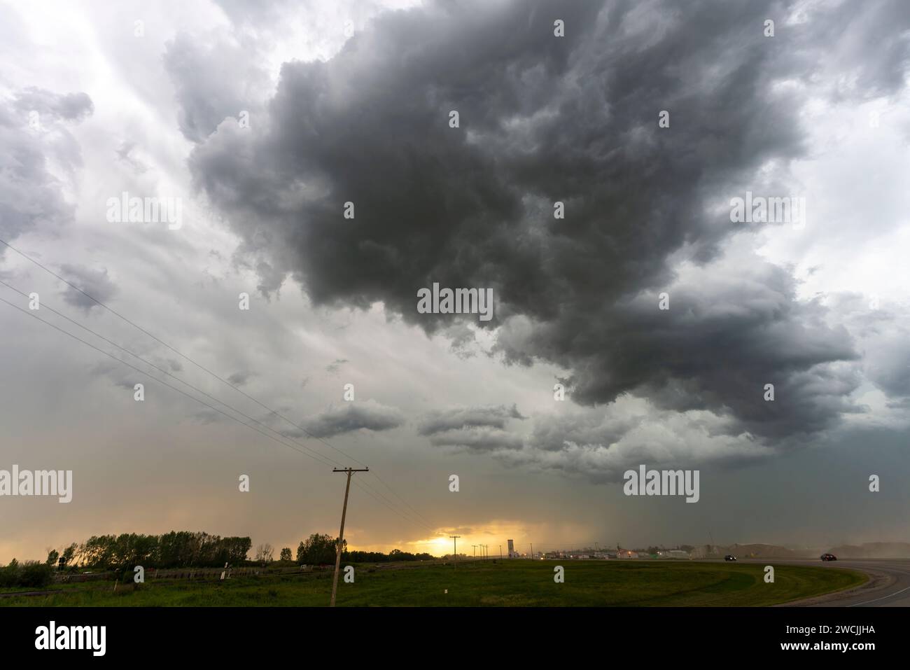 Prairie Summer Storms Saskatchewan Canada Ominous danger Stock Photo