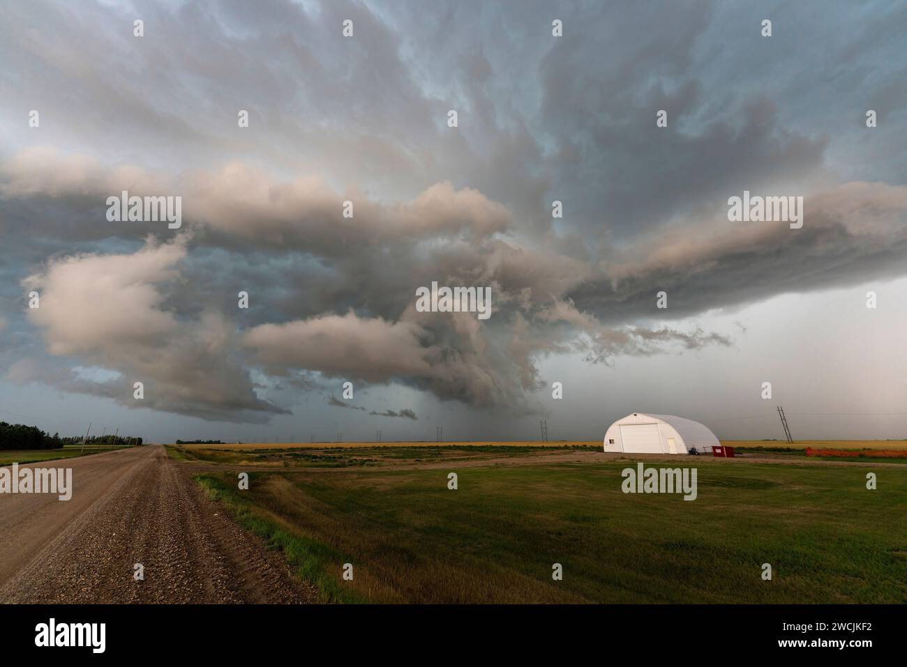 Prairie Summer Storms Saskatchewan Canada Ominous danger Stock Photo