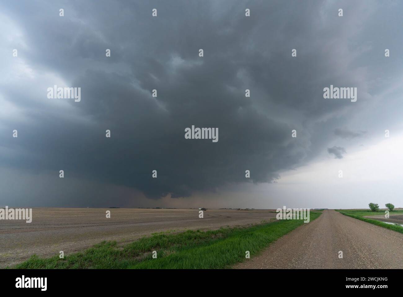 Prairie Summer Storms Saskatchewan Canada Ominous danger Stock Photo