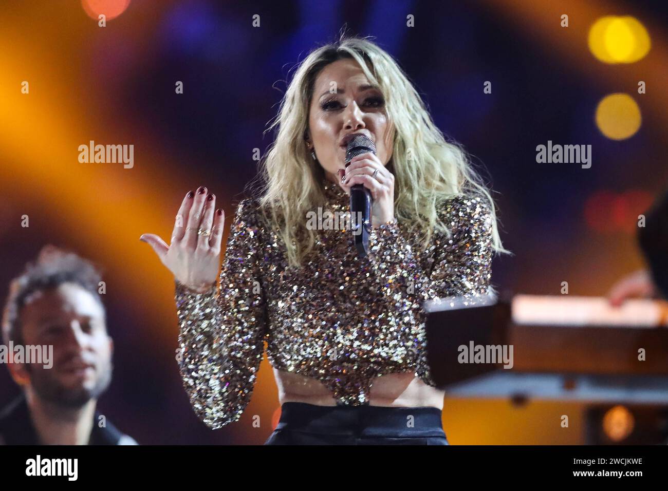 Saengerin Helene Fischer GER - ARD Live Show ãSchlagerchampions - Das große Fest der BestenÒ aus dem Velodrom in Berlin *** Singer Helene Fischer GER ARD Live Show ÒSchlagerchampions Das große Fest der BestenÓ from the Velodrom in Berlin Stock Photo