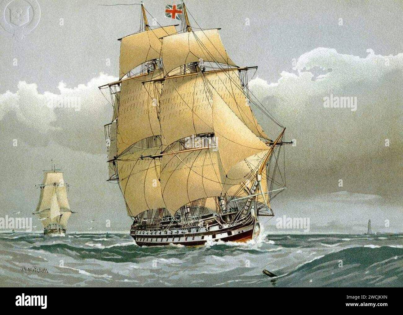 A 74 gun Royal Navy ship of the line, c1794 Stock Photo - Alamy
