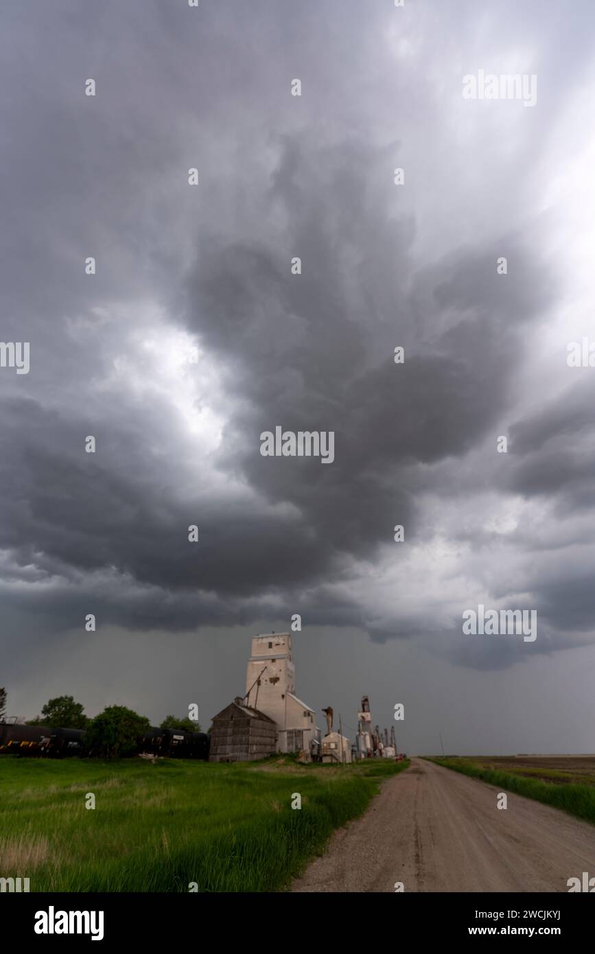 Prairie Summer Storms Saskatchewan Canada Ominous danger Stock Photo